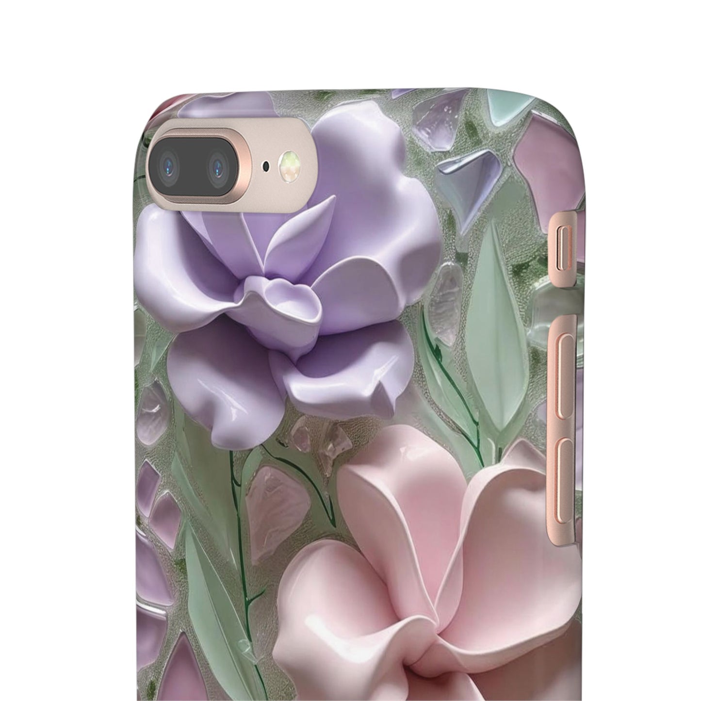 Snap Case Elegante Florale iPhone Handyhülle mit 3D-Effekt