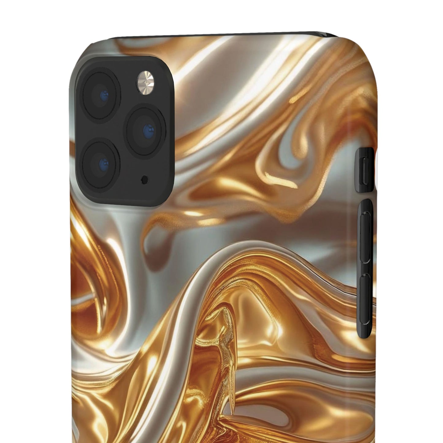Snap Case iPhone Handyhülle – Gold Dynamic Liquid 3D Effekt