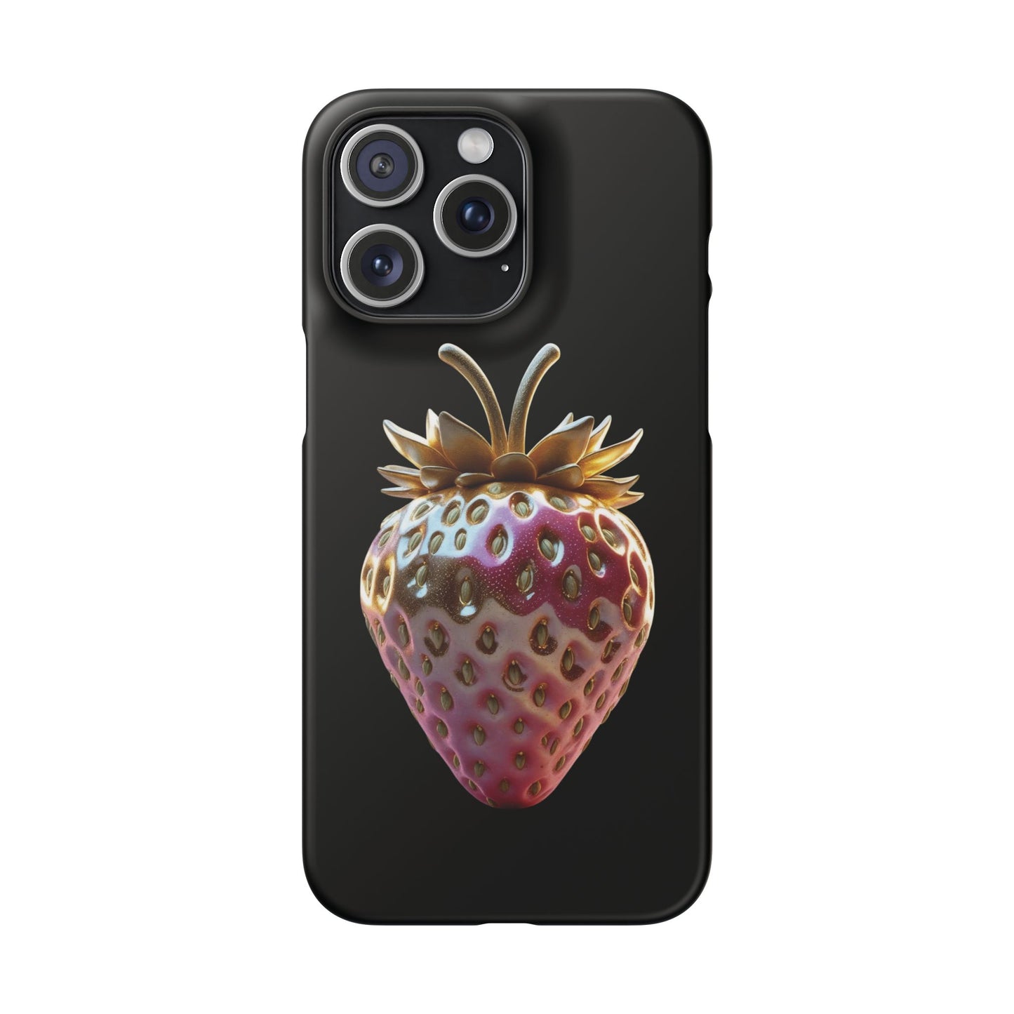 Snap Case iPhone Handyhülle - 3D Effekt Erdbeeren