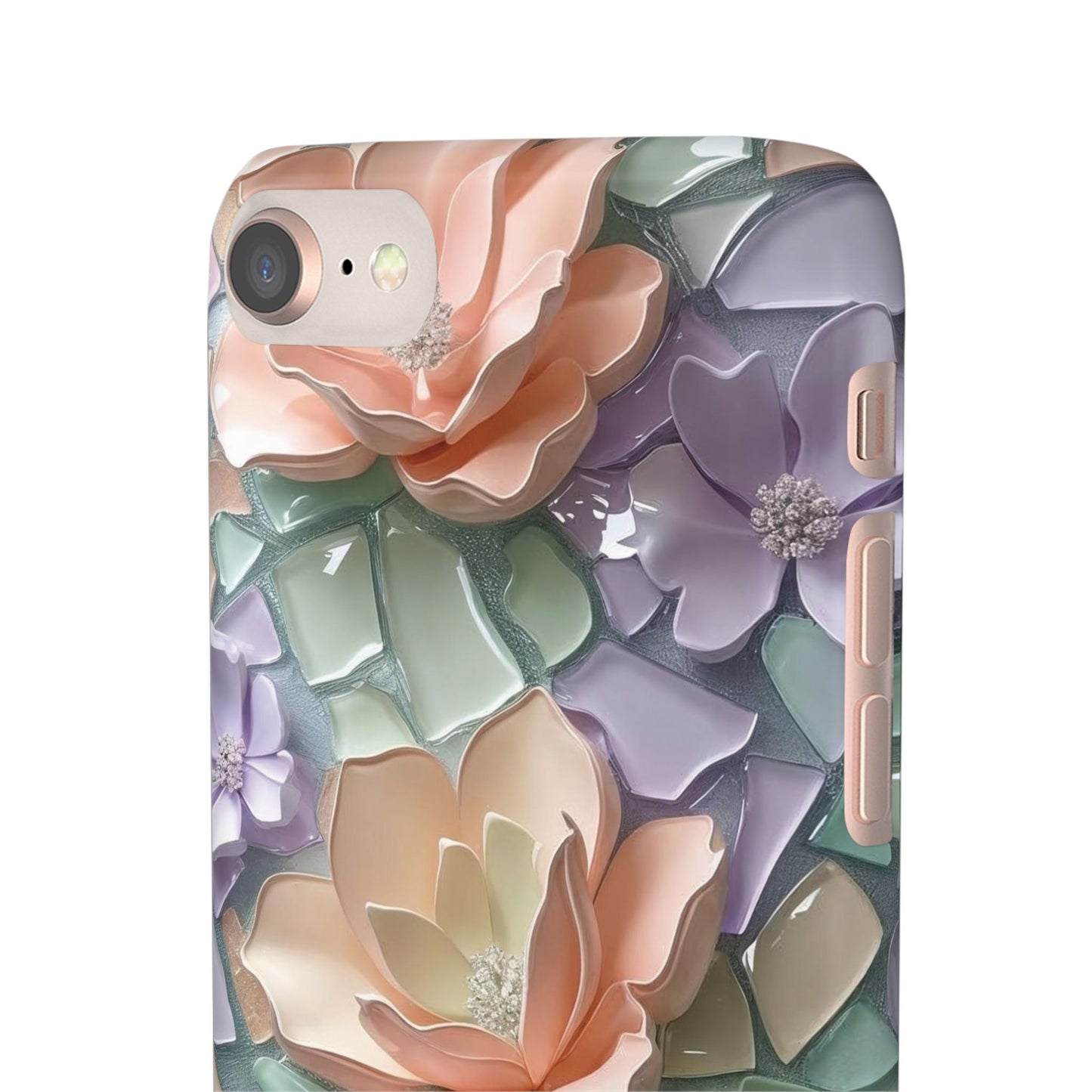 Snap Case Elegante Florale iPhone Handyhülle mit 3D-Effekt