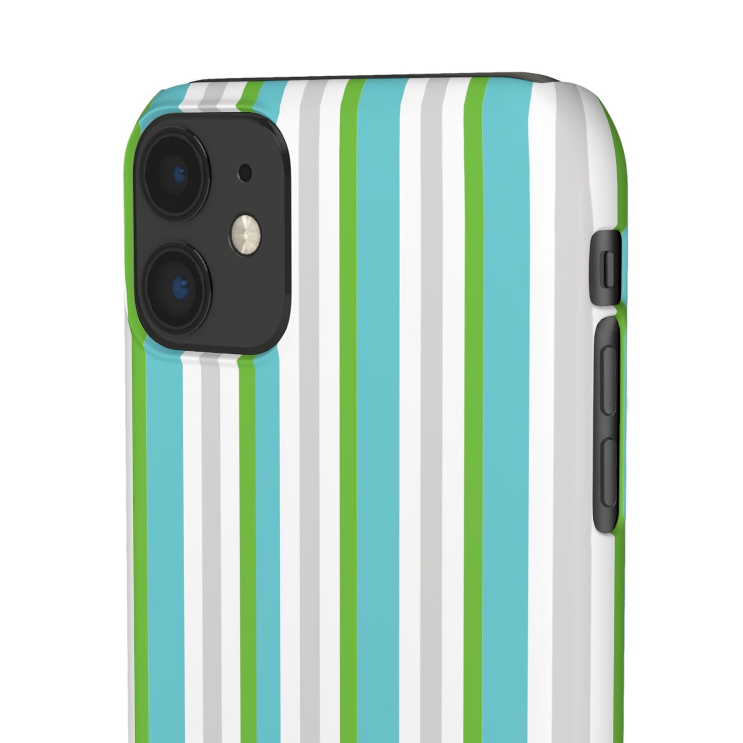 iPhone Snap Case - Modernes Abstraktes Design mit Grünen und Weißen Linien
