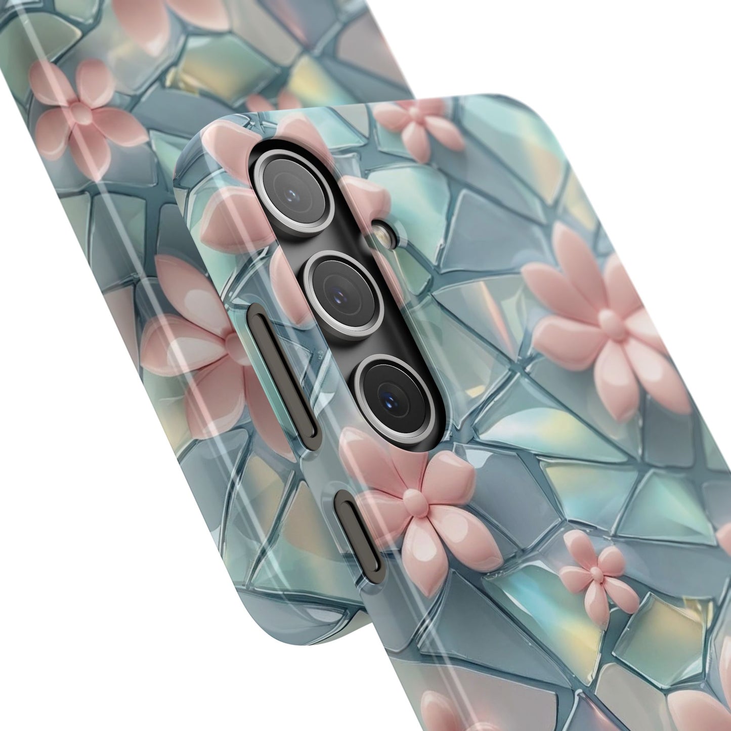 Snap Case Samsung Handyhülle mit 3D-Effekt und Blumenmuster