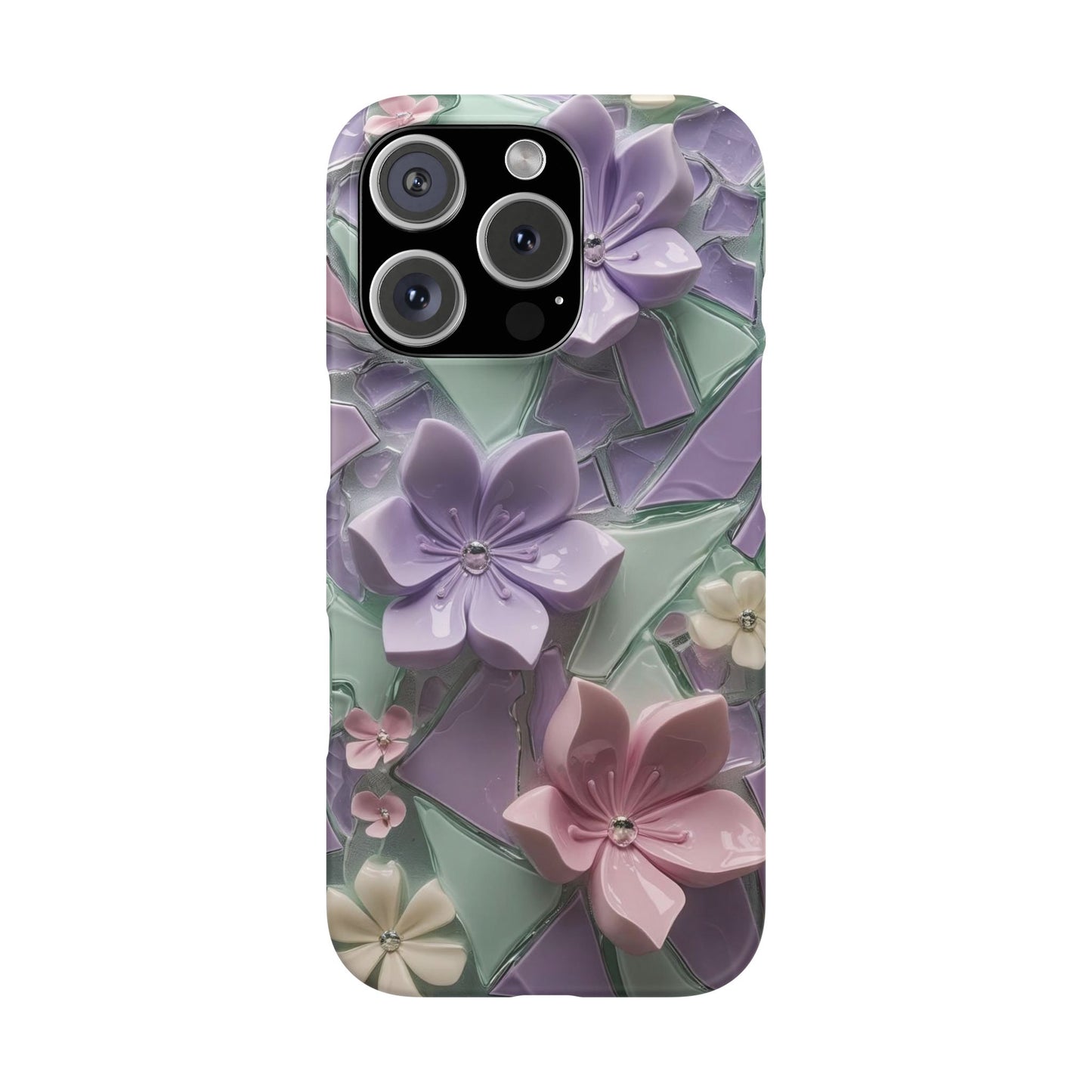 Snap Case Elegante Florale iPhone Handyhülle mit 3D-Effekt