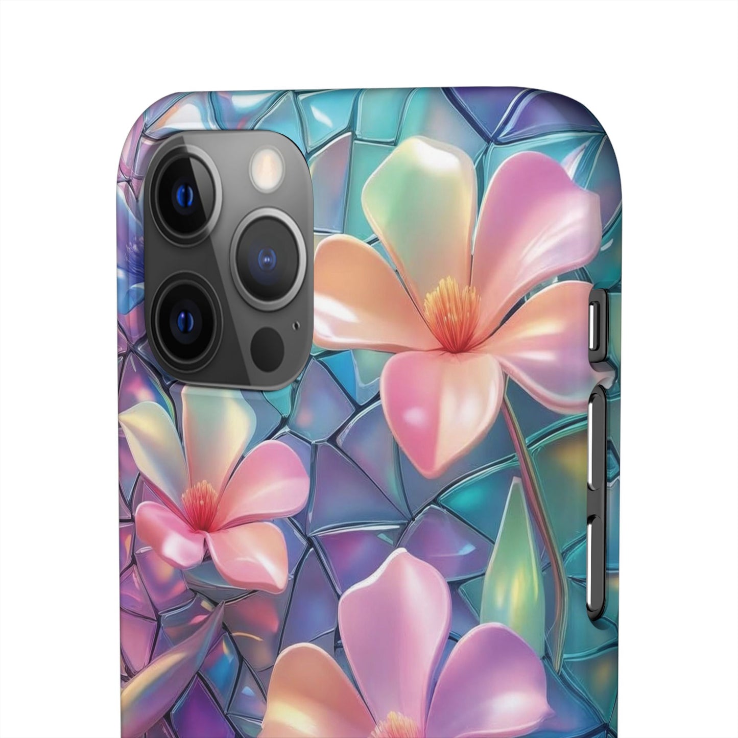 Snap Case Elegante Florale iPhone Handyhülle mit 3D-Effekt