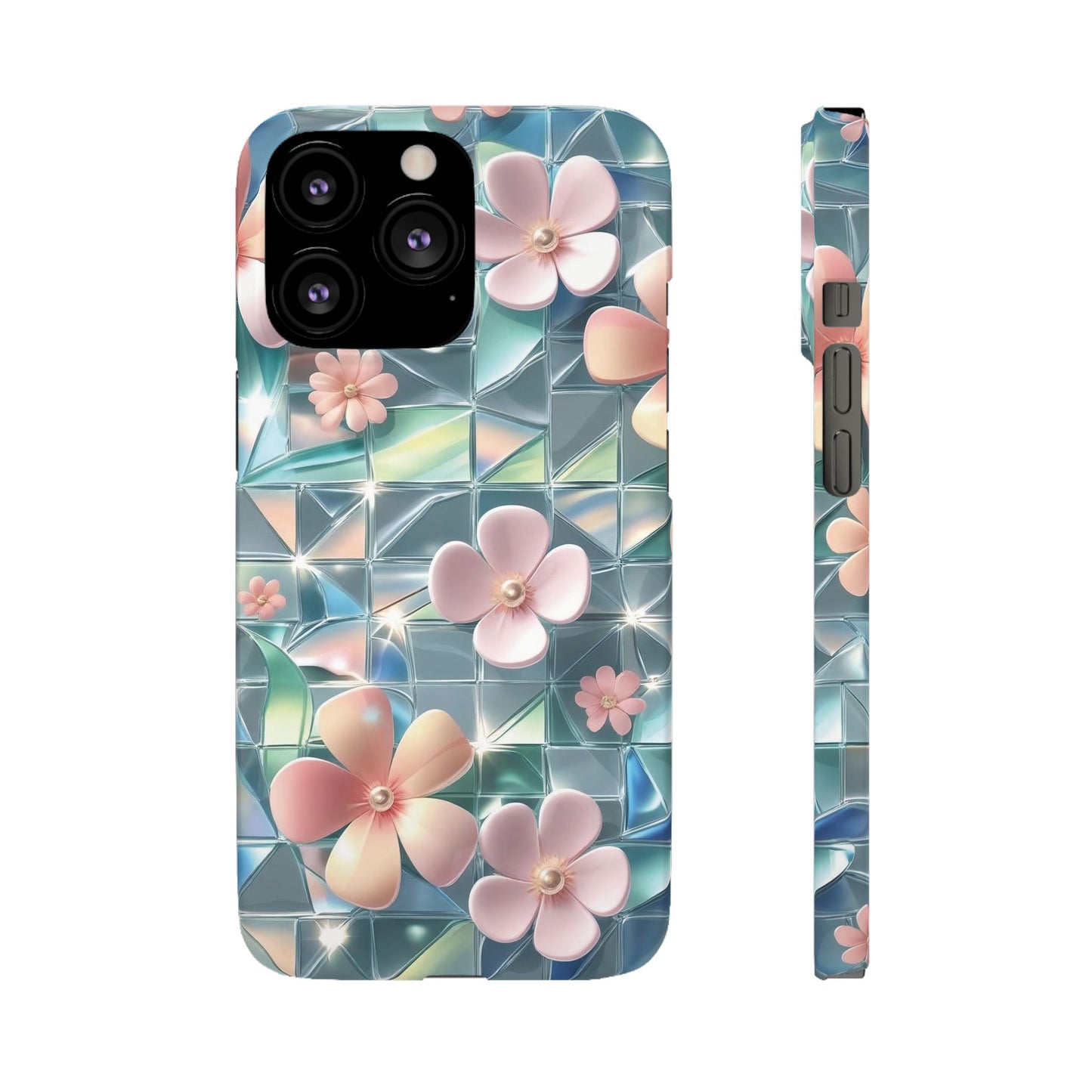 Snap Case iPhone Handyhülle mit 3D-Effekt Blumenmuster
