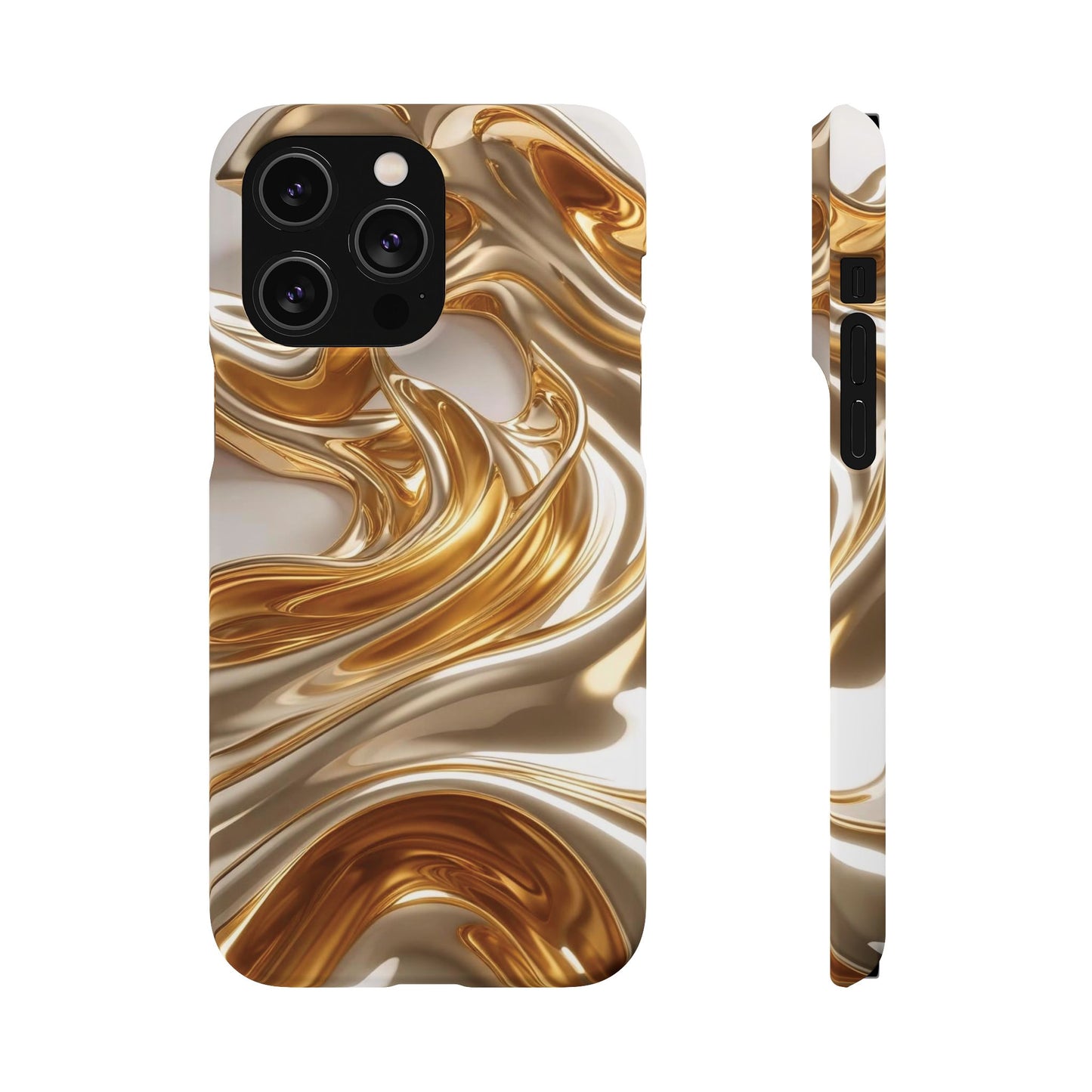 Snap Case iPhone Handyhülle – Gold Dynamic Liquid 3D Effekt