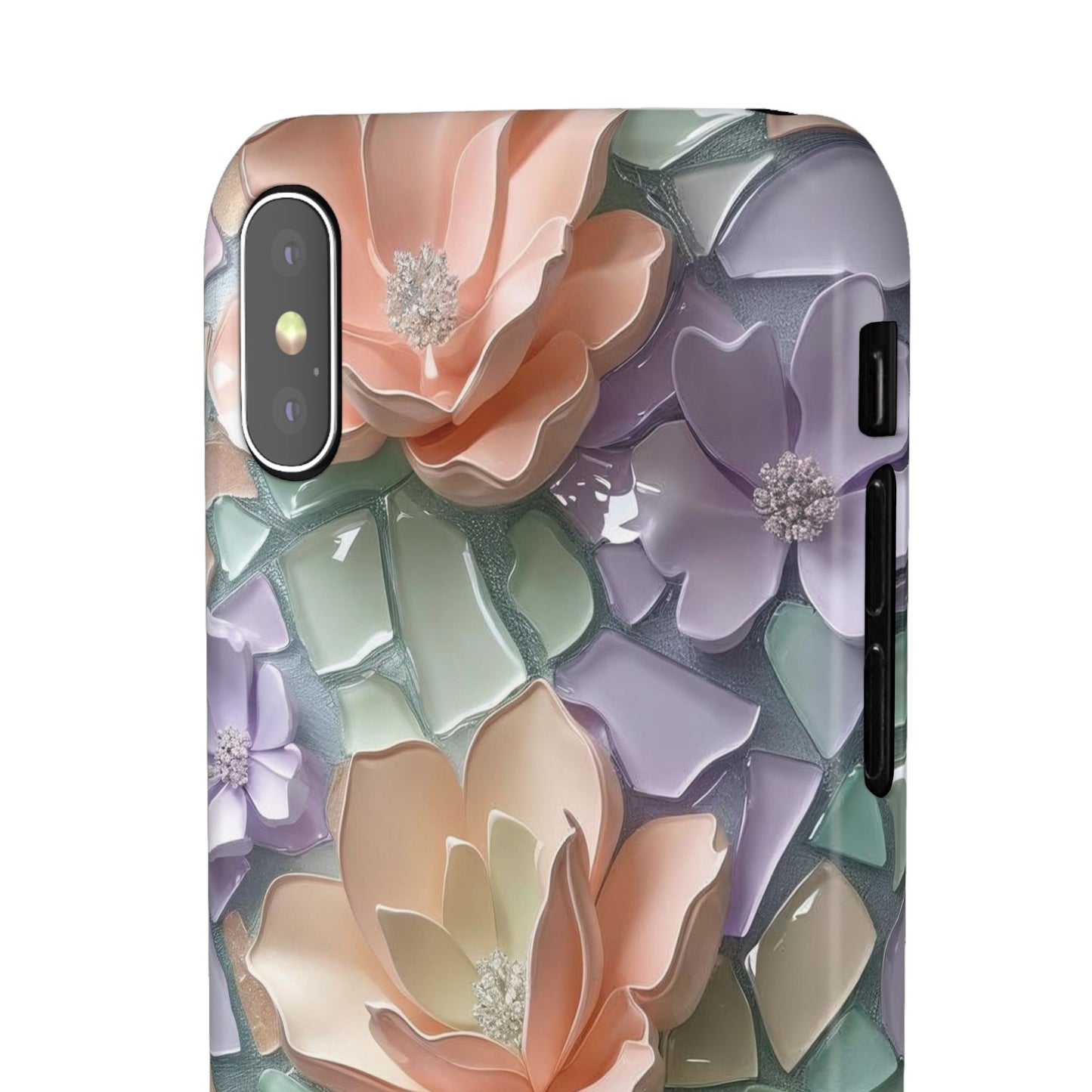 Snap Case Elegante Florale iPhone Handyhülle mit 3D-Effekt