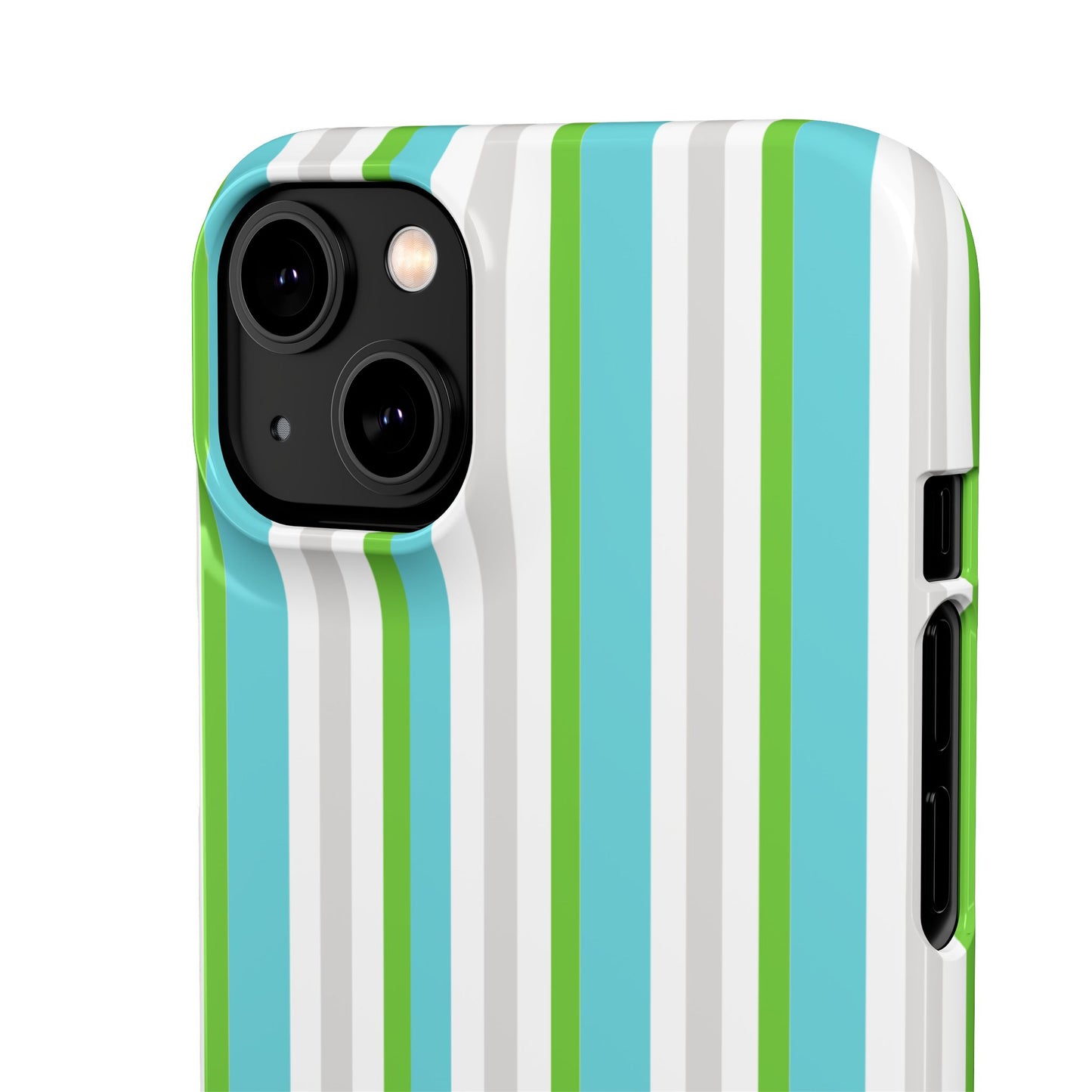 iPhone Snap Case - Modernes Abstraktes Design mit Grünen und Weißen Linien