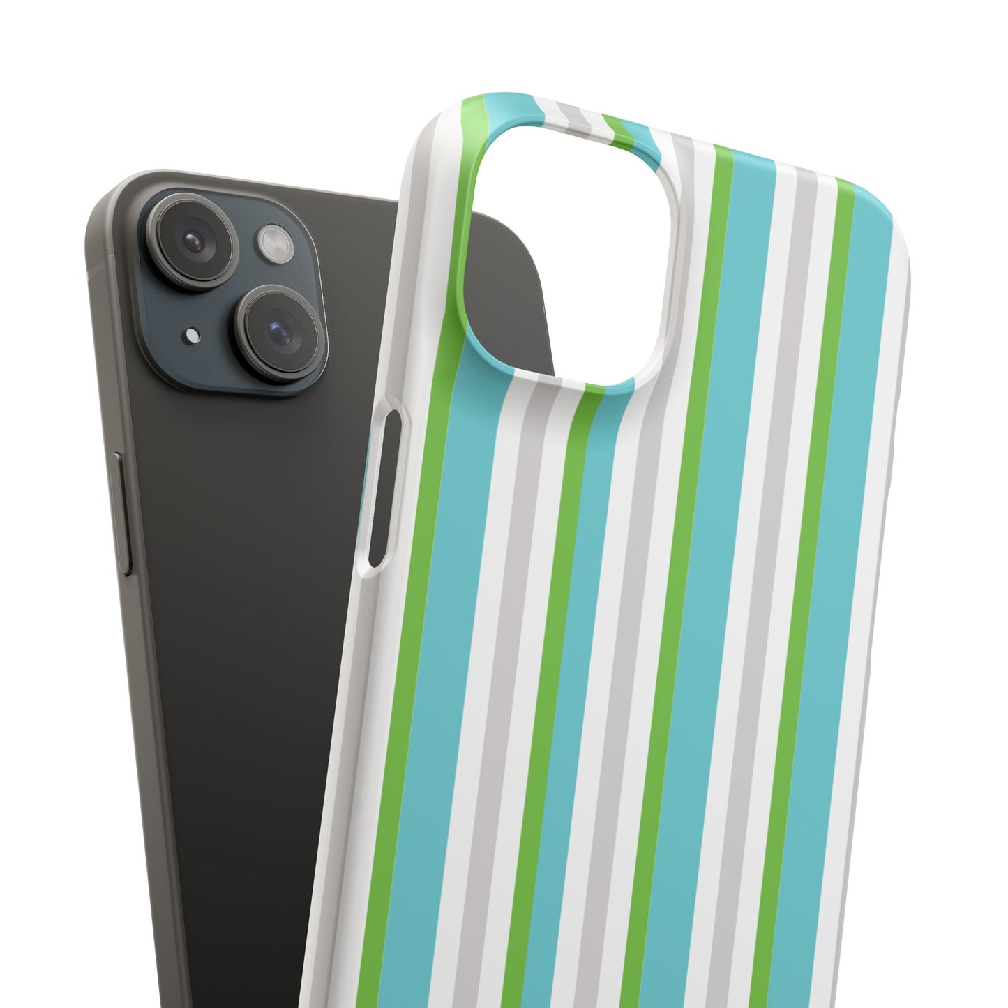 iPhone Snap Case - Modernes Abstraktes Design mit Grünen und Weißen Linien
