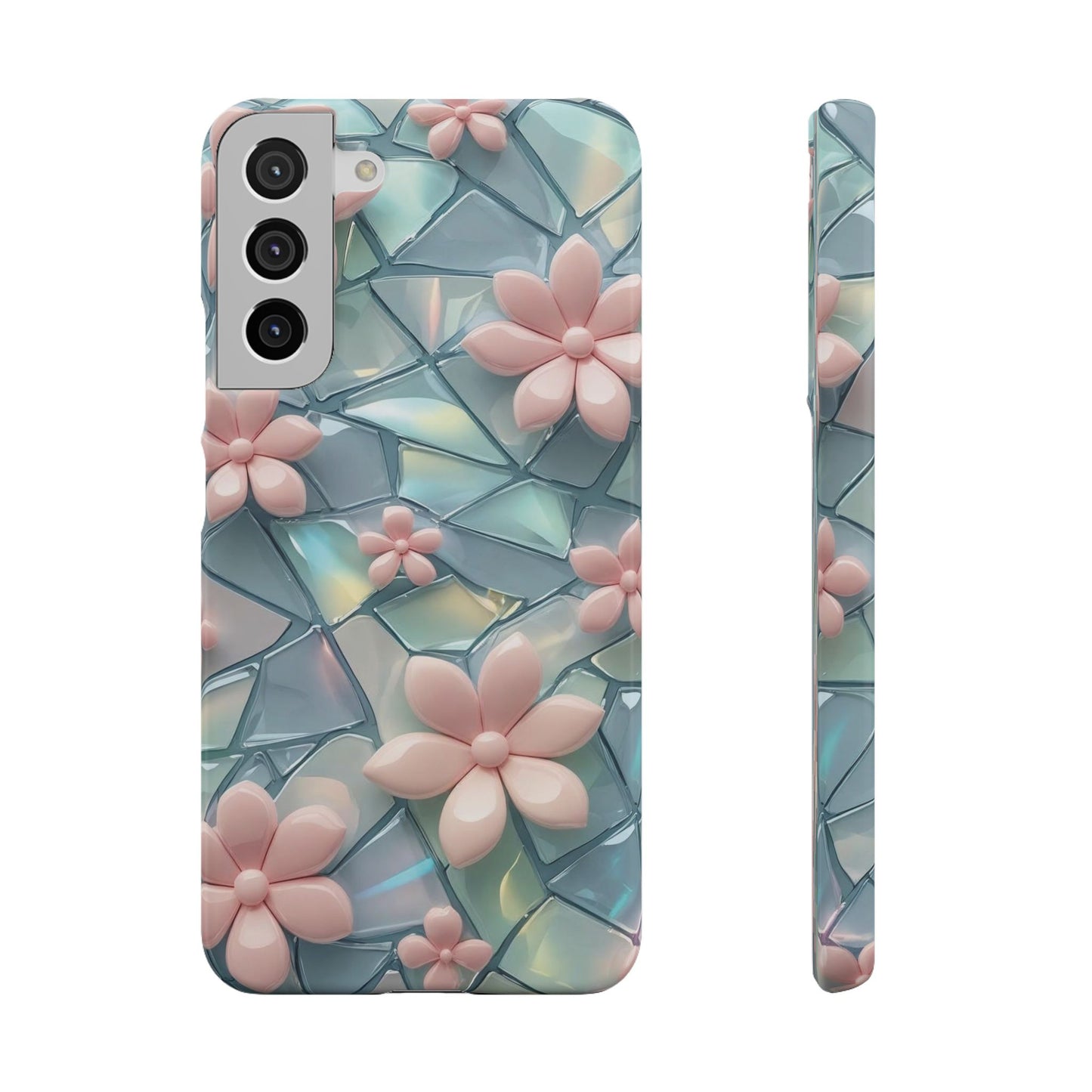 Snap Case Samsung Handyhülle mit 3D-Effekt und Blumenmuster