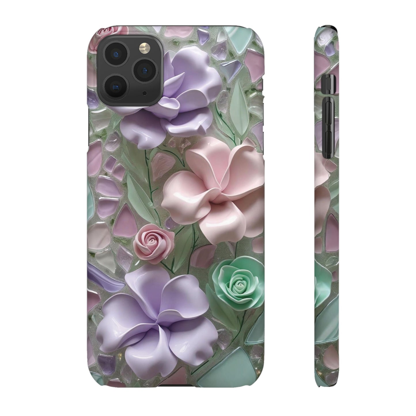 Snap Case Elegante Florale iPhone Handyhülle mit 3D-Effekt