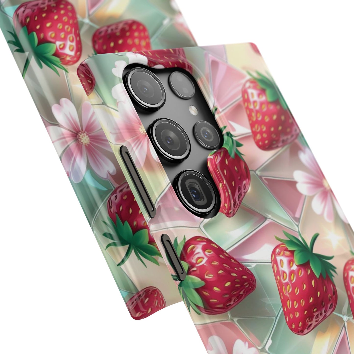 Snap Case Samsung Handyhülle - 3D Effekt Erdbeeren