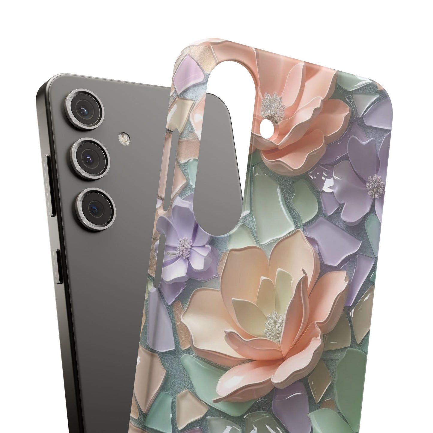 Snap Case Samsung Handyhülle mit 3D-Effekt, Blumenmuster
