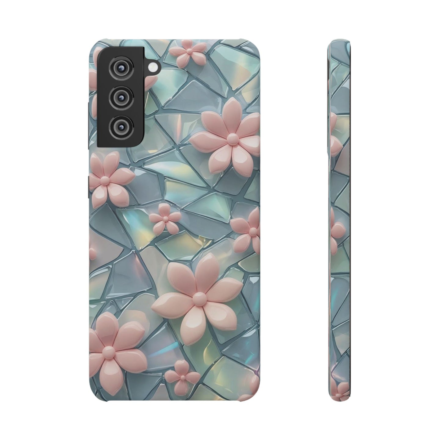 Snap Case Samsung Handyhülle mit 3D-Effekt und Blumenmuster