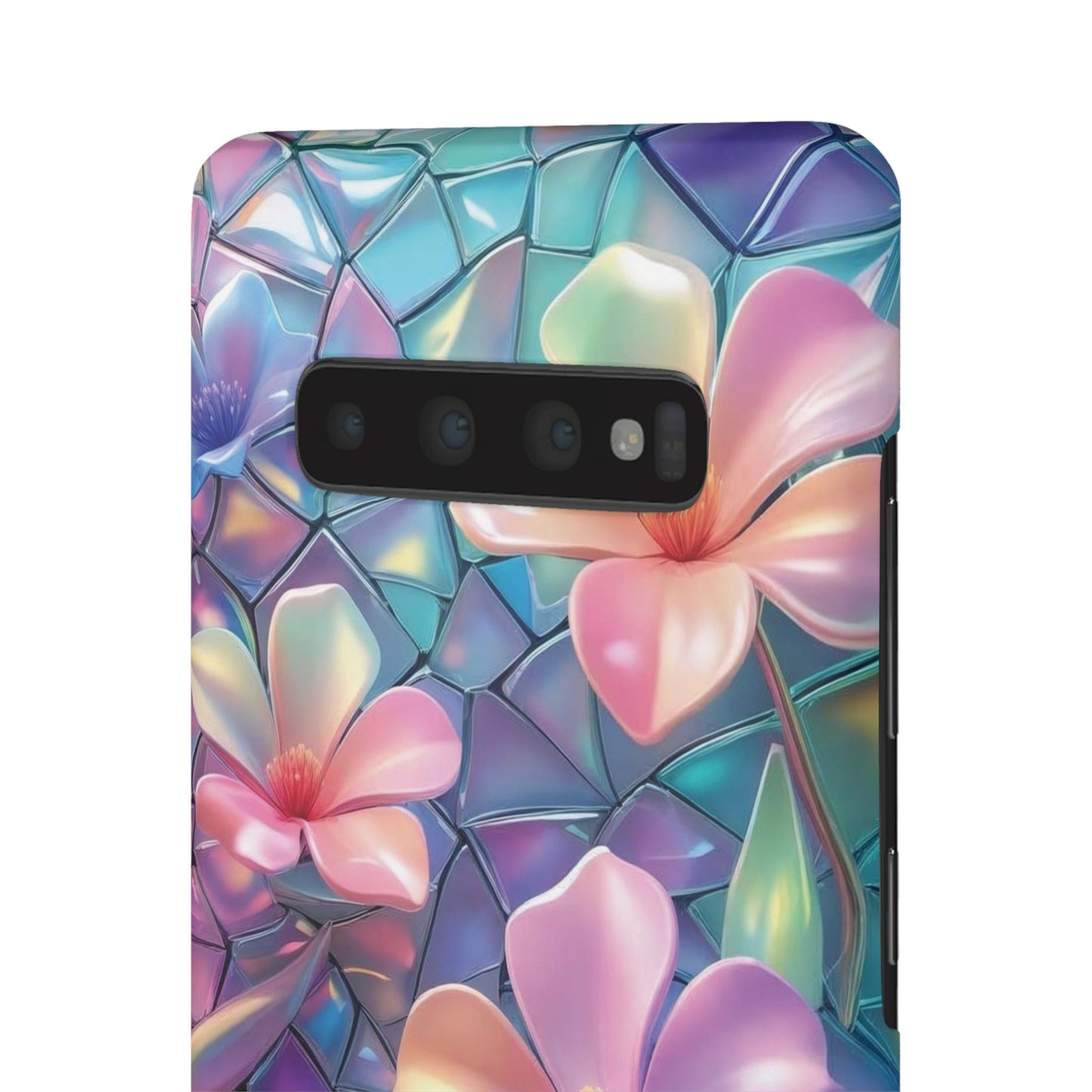 Snap Case Elegante Florale Samsung Handyhülle mit 3D-Effekt