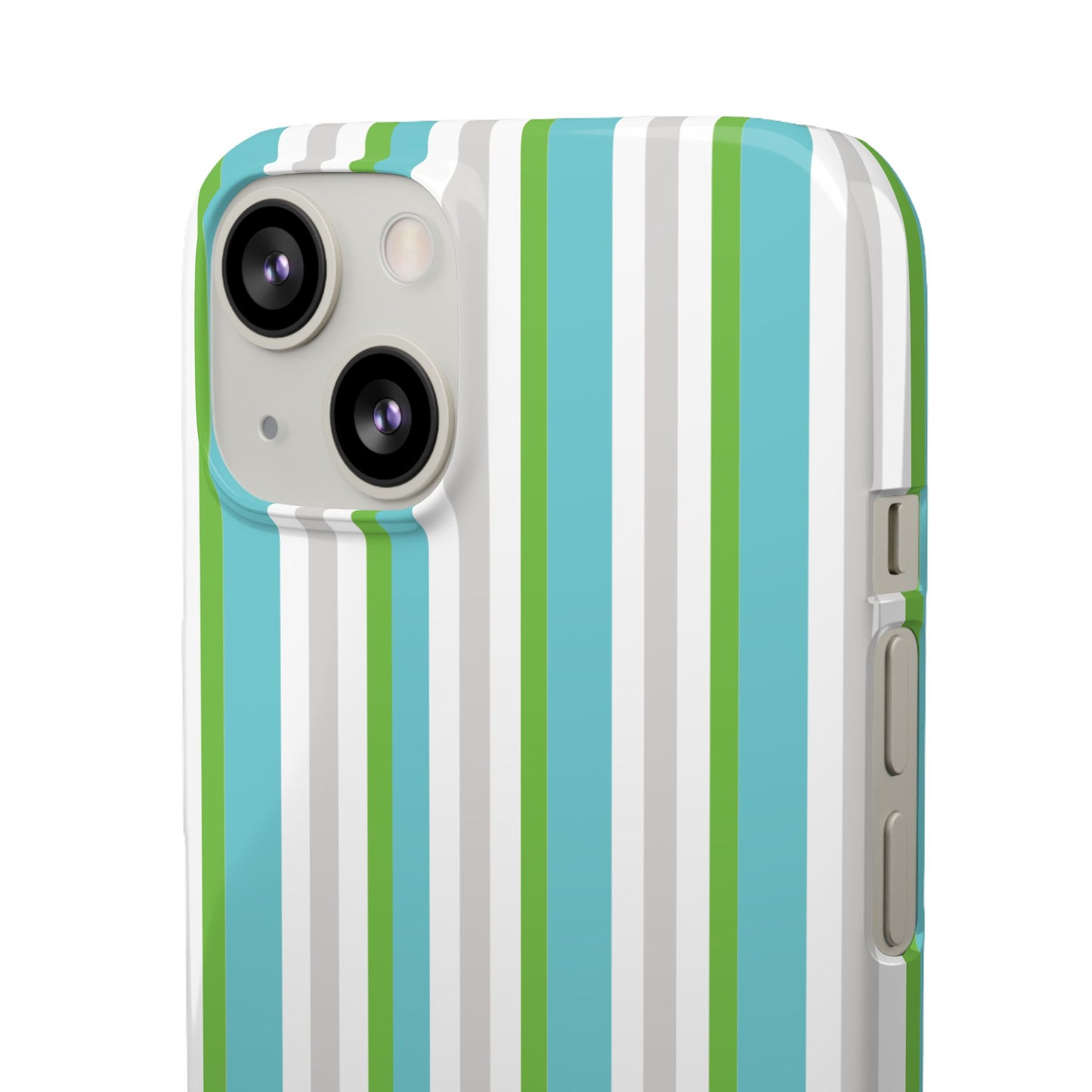 iPhone Snap Case - Modernes Abstraktes Design mit Grünen und Weißen Linien