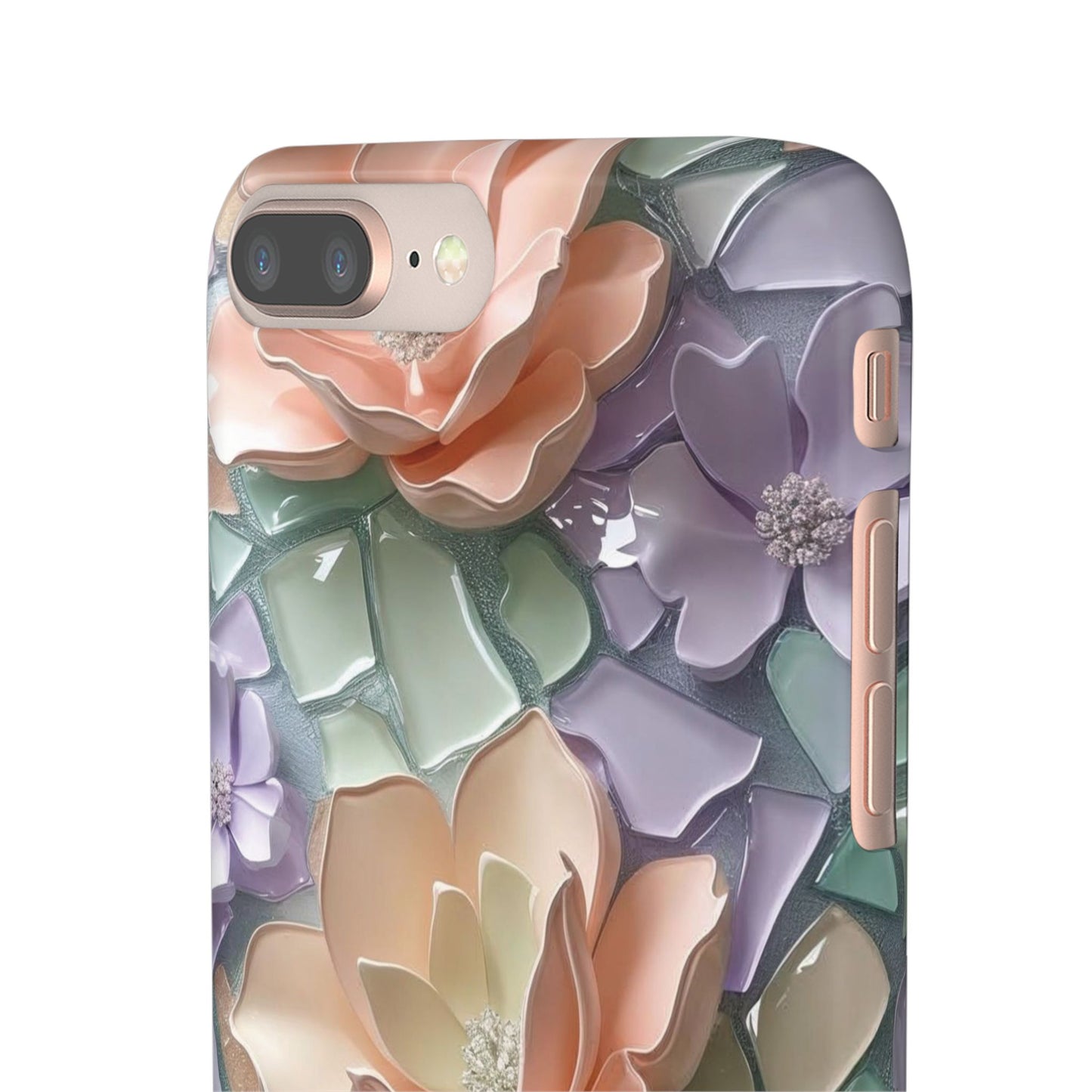 Snap Case Elegante Florale iPhone Handyhülle mit 3D-Effekt