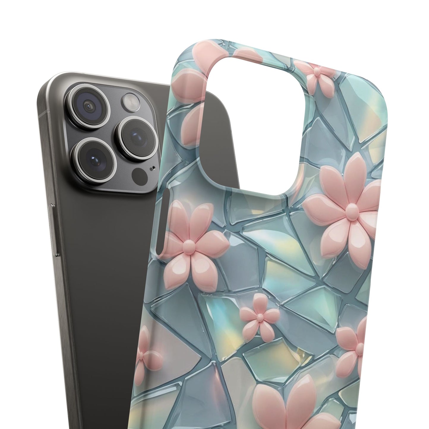 Snap Case Elegante Florale iPhone Handyhülle mit 3D-Effekt