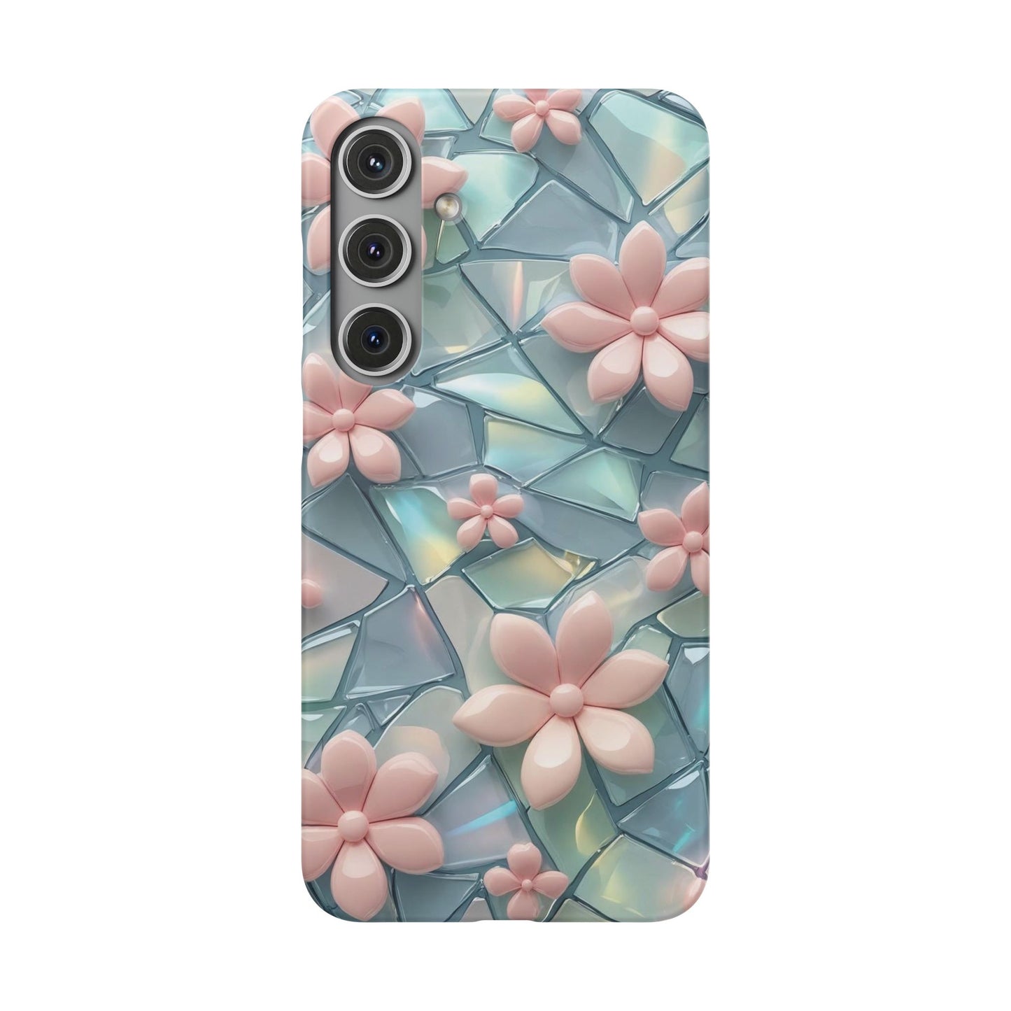 Snap Case Samsung Handyhülle mit 3D-Effekt und Blumenmuster