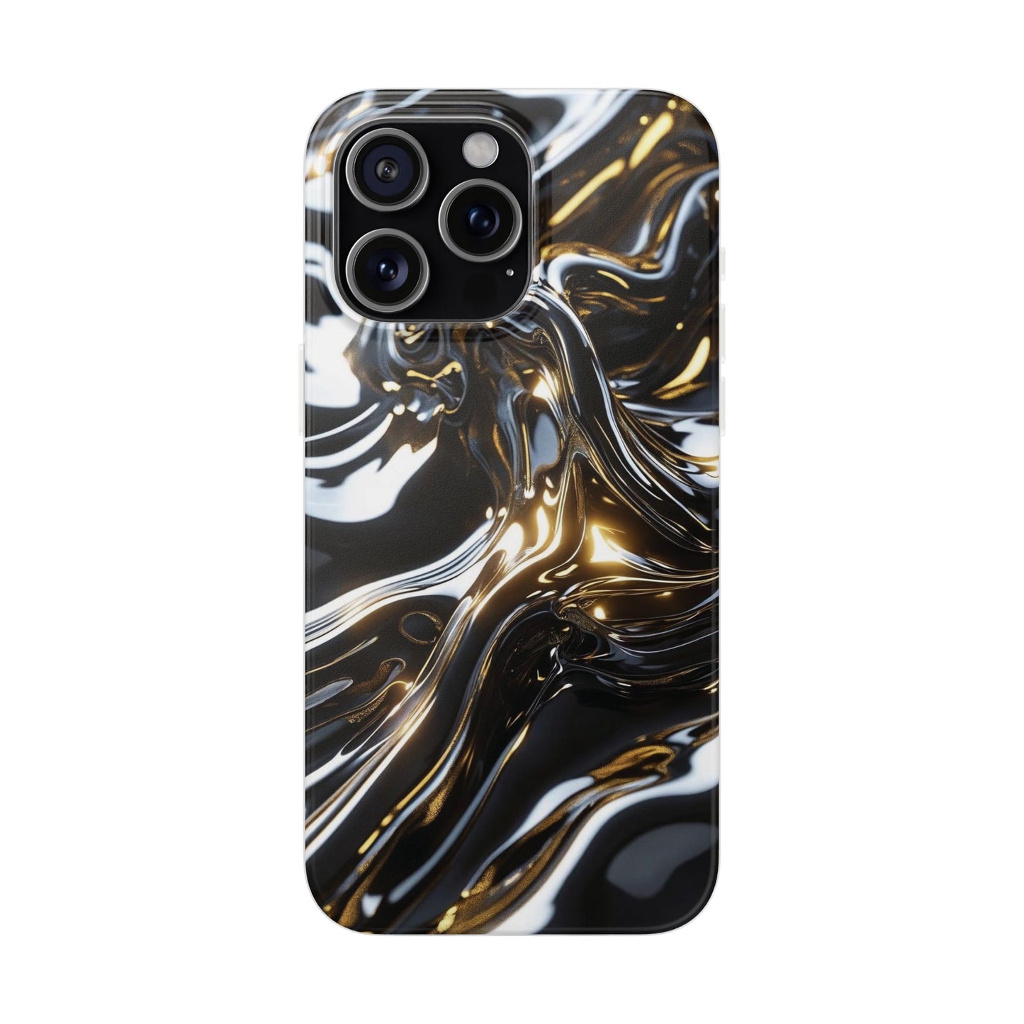 iPhone Handyhülle Flexi Case - Schwarz-Silber Metallic