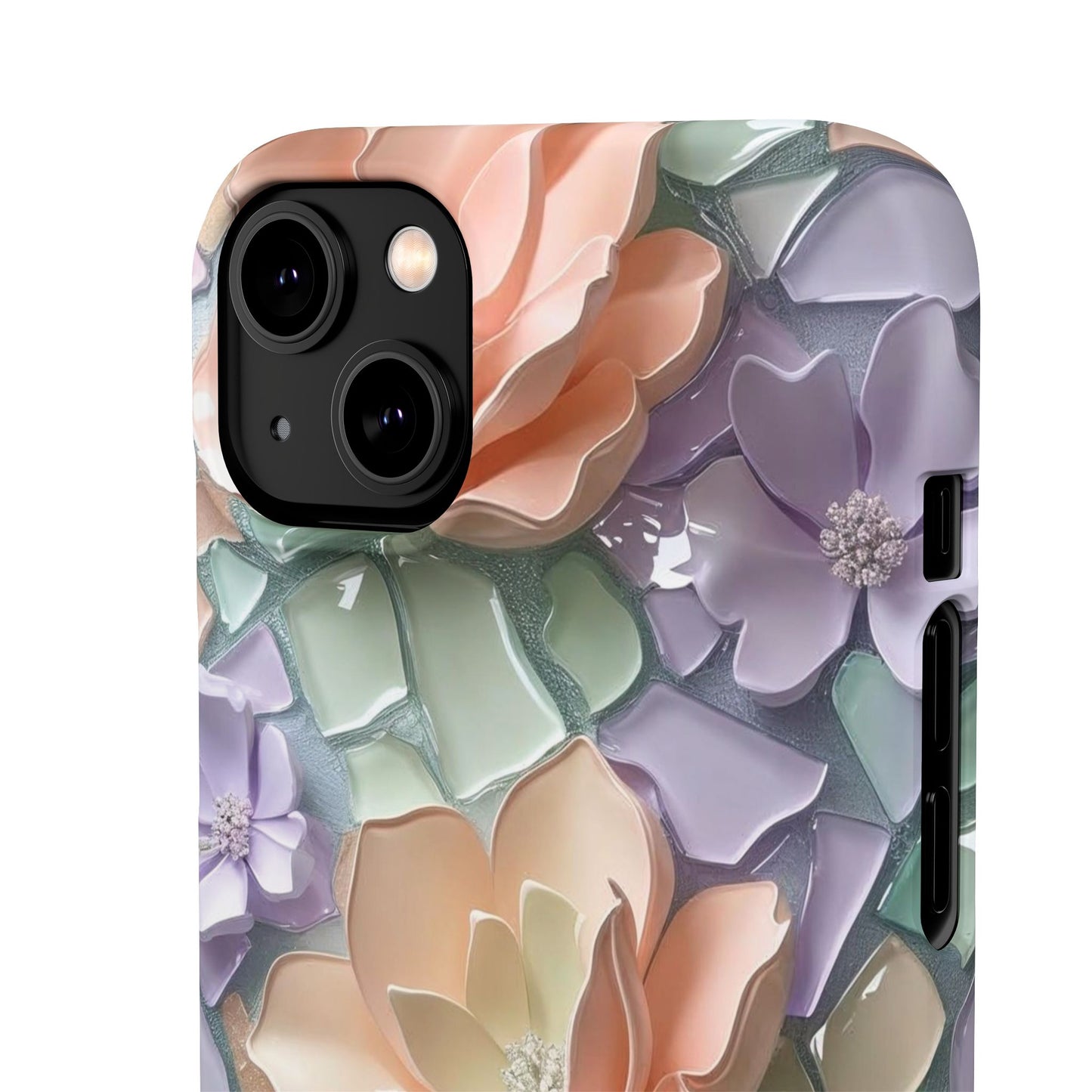 Snap Case Elegante Florale iPhone Handyhülle mit 3D-Effekt