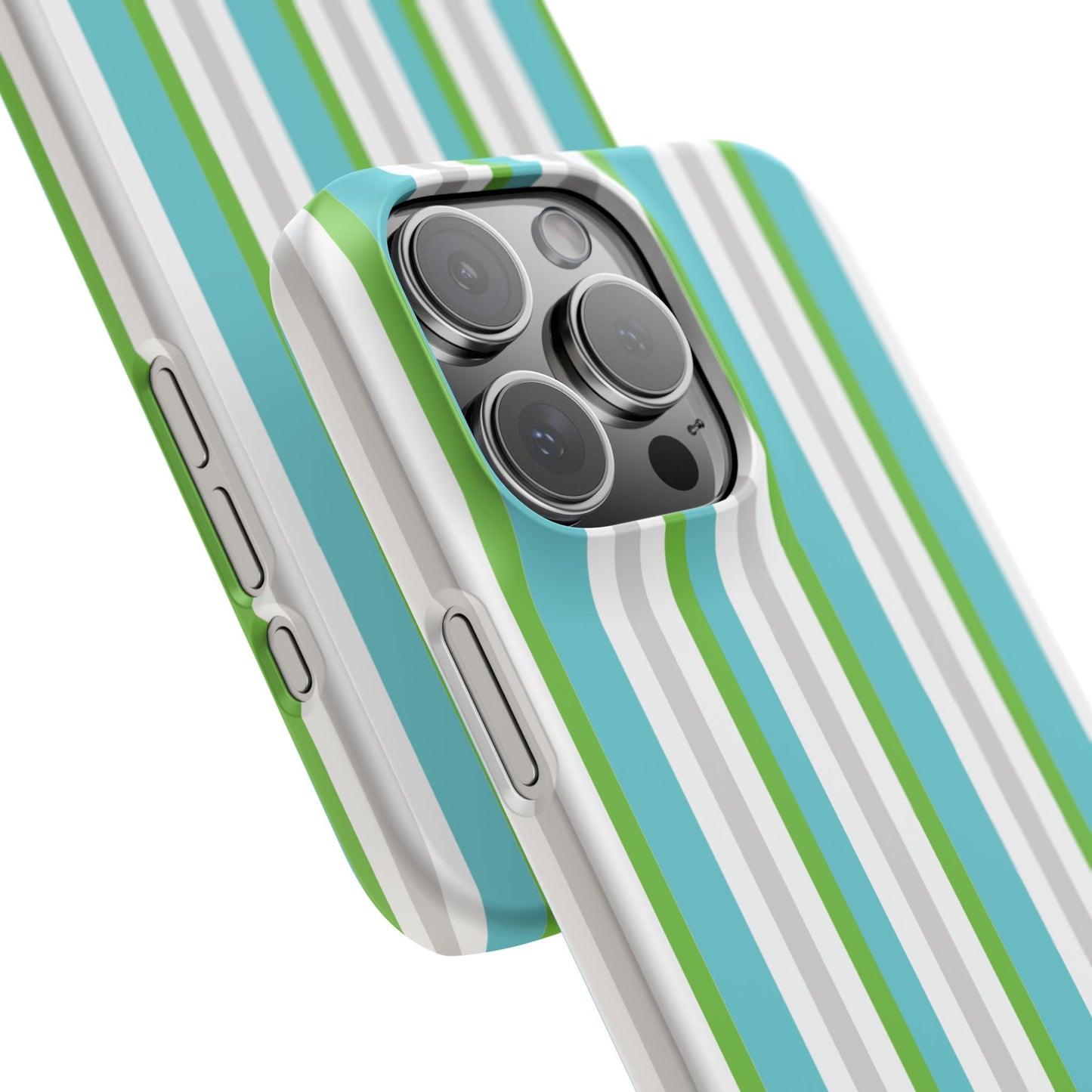iPhone Snap Case - Modernes Abstraktes Design mit Grünen und Weißen Linien