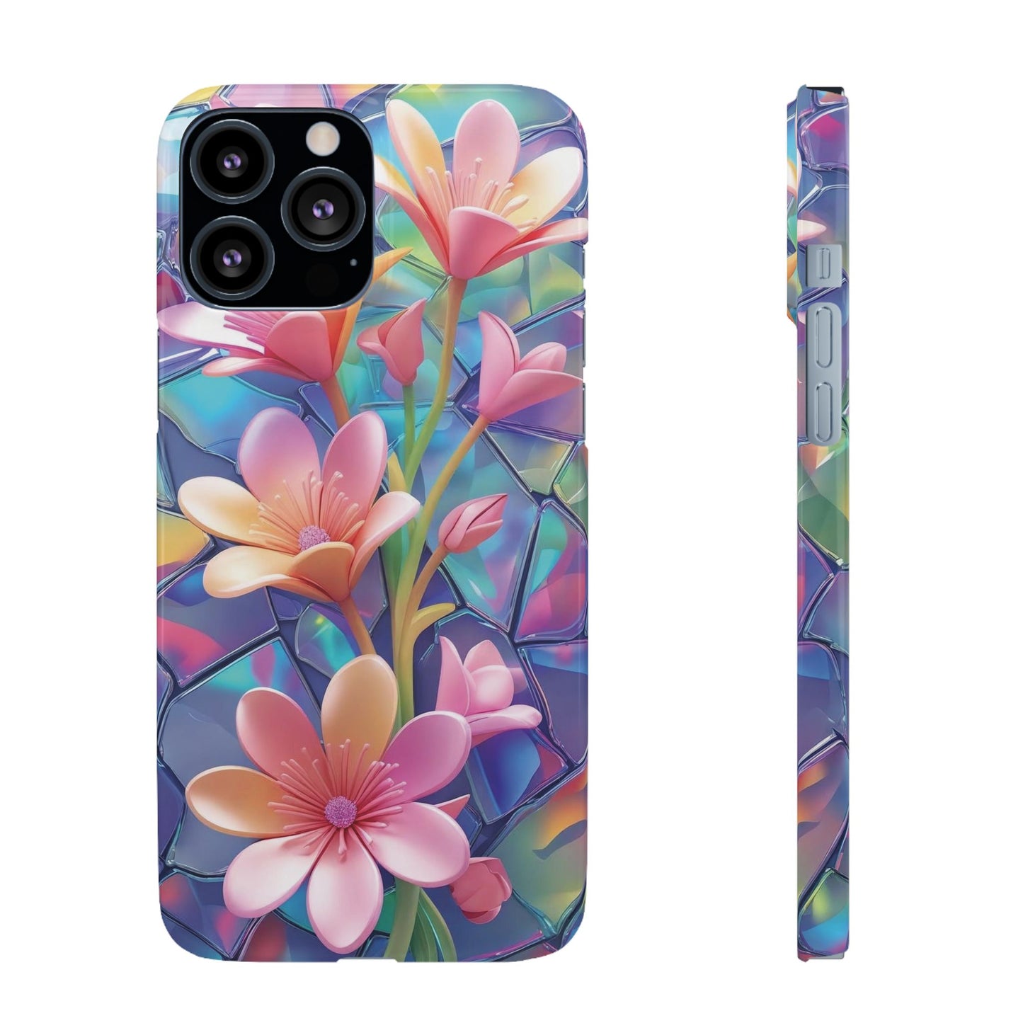Snap Case Elegante Florale iPhone Handyhülle mit 3D-Effekt