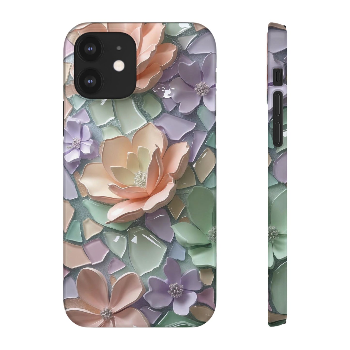 Snap Case Elegante Florale iPhone Handyhülle mit 3D-Effekt