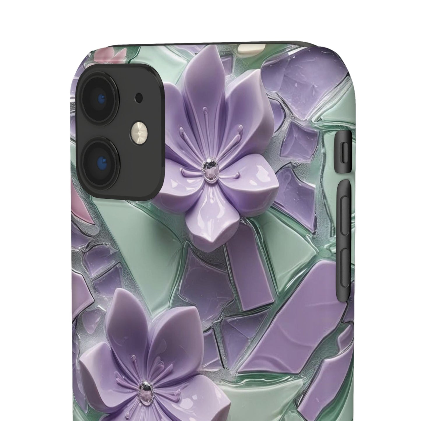 Snap Case Elegante Florale iPhone Handyhülle mit 3D-Effekt