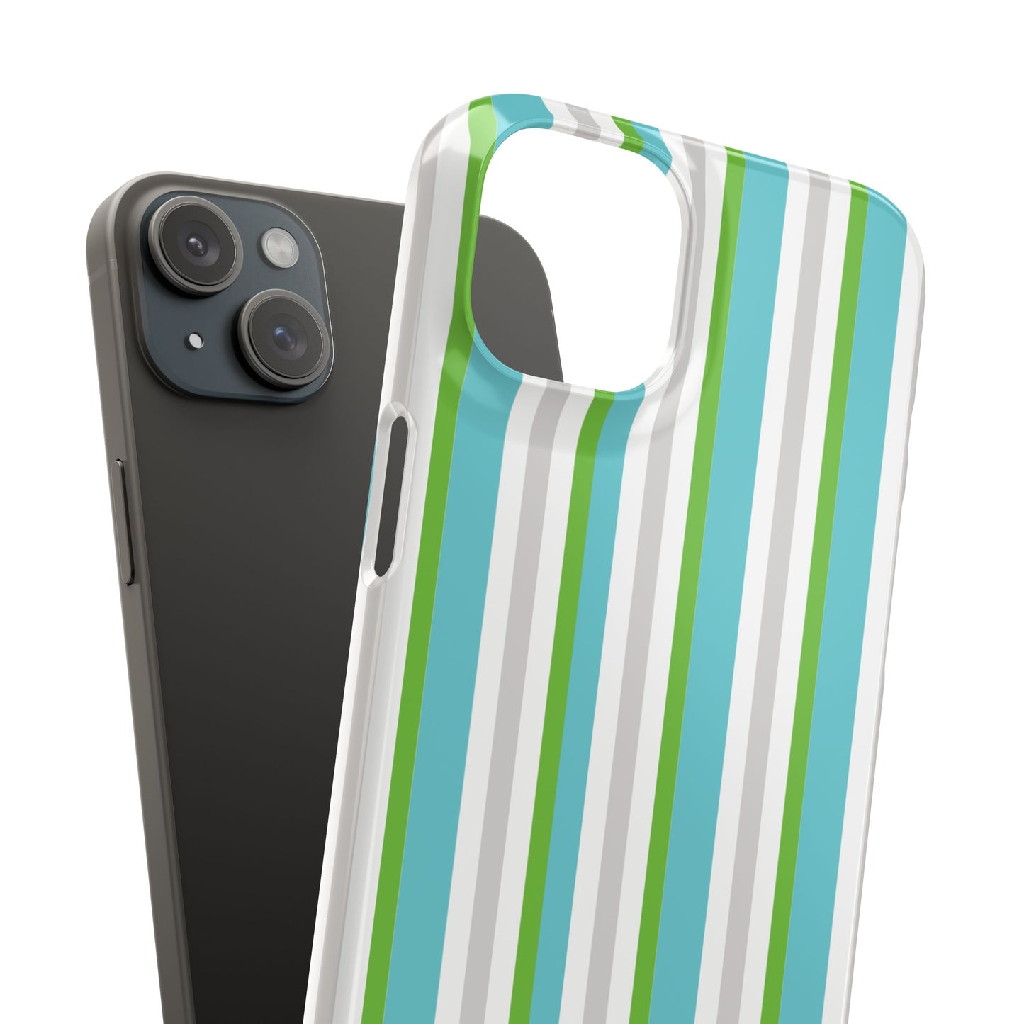 iPhone Snap Case - Modernes Abstraktes Design mit Grünen und Weißen Linien