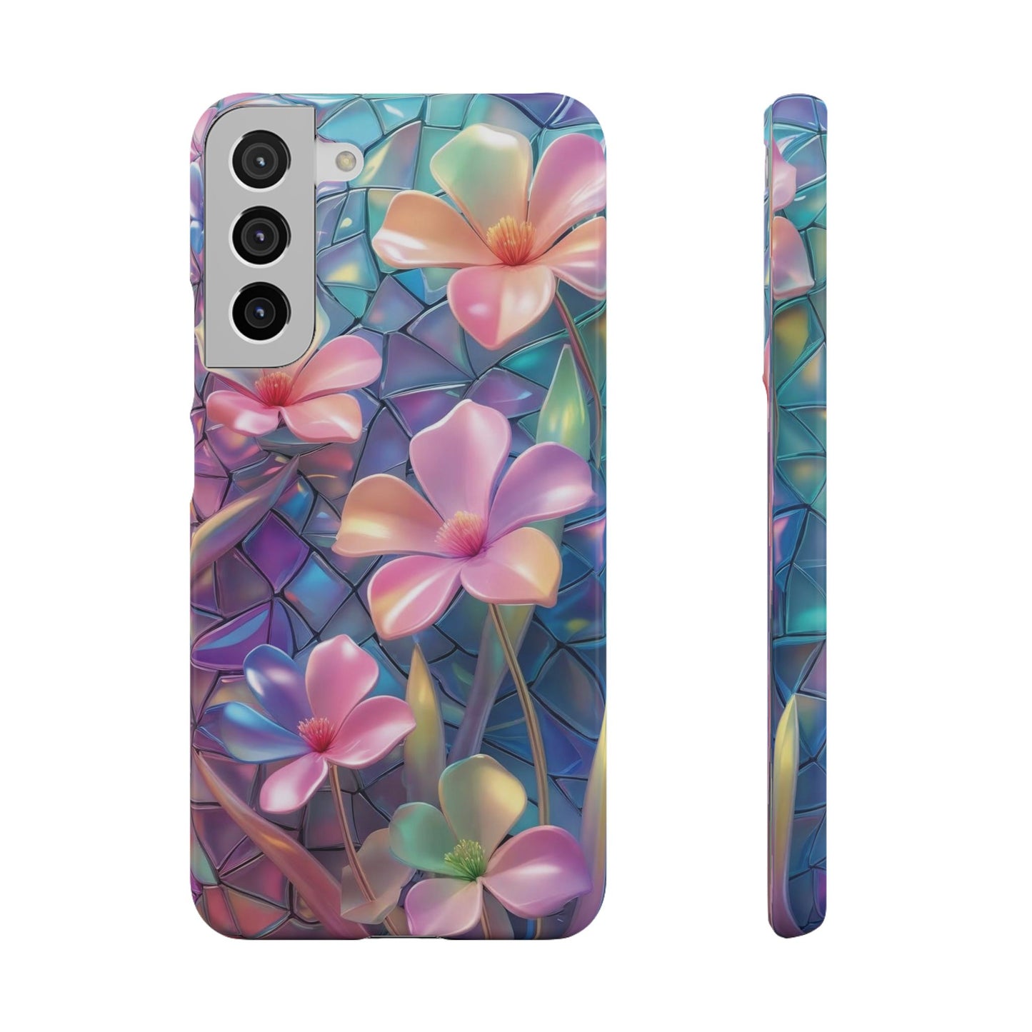Snap Case Elegante Florale Samsung Handyhülle mit 3D-Effekt