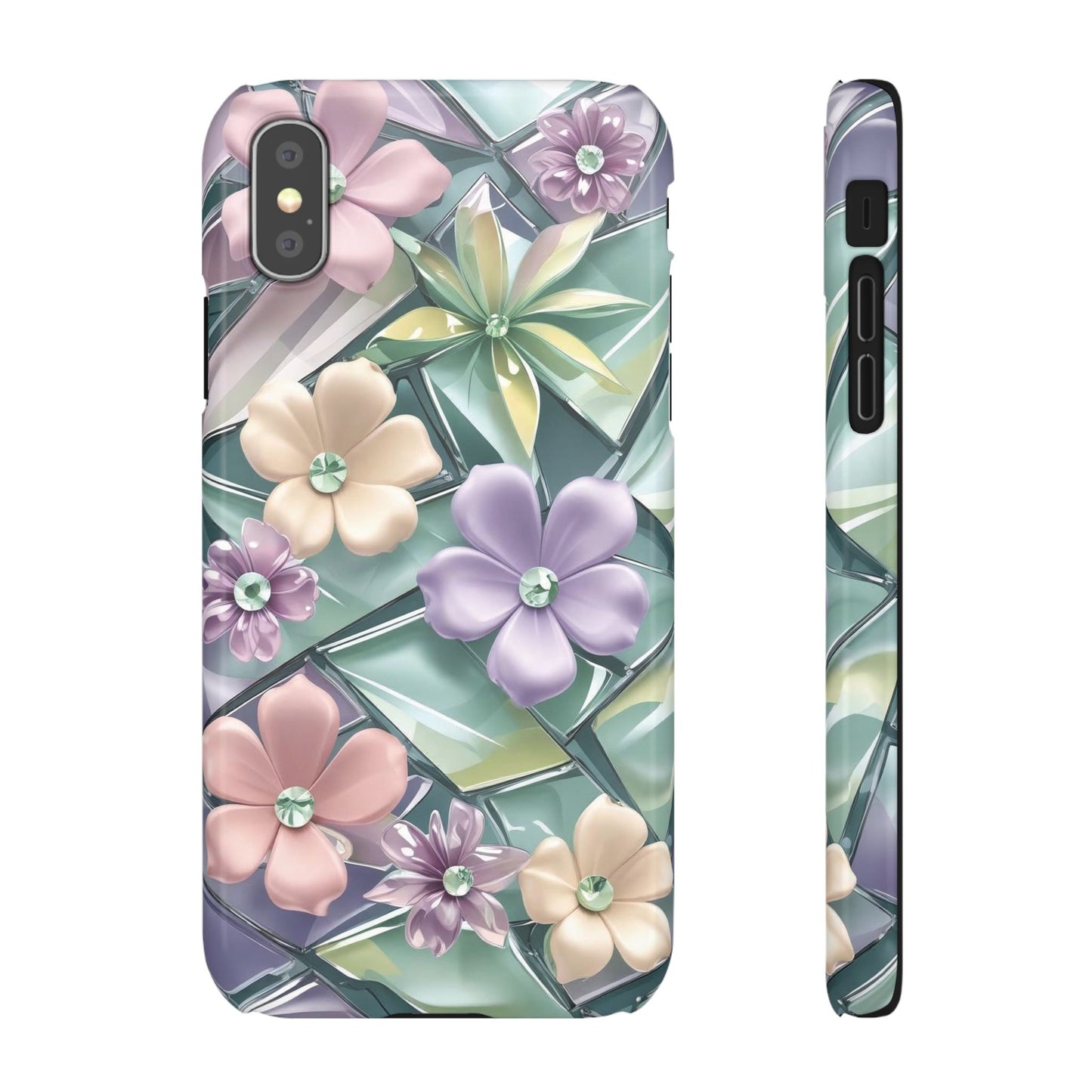 Snap Case Elegante Florale iPhone Handyhülle mit 3D-Effekt