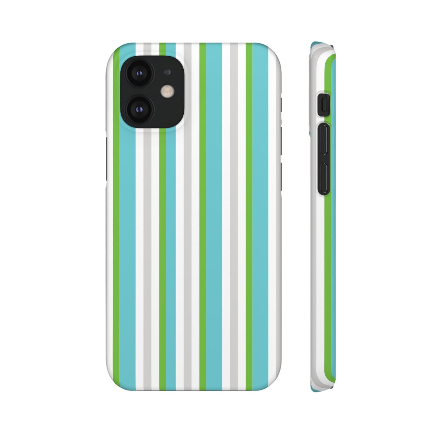 iPhone Snap Case - Modernes Abstraktes Design mit Grünen und Weißen Linien