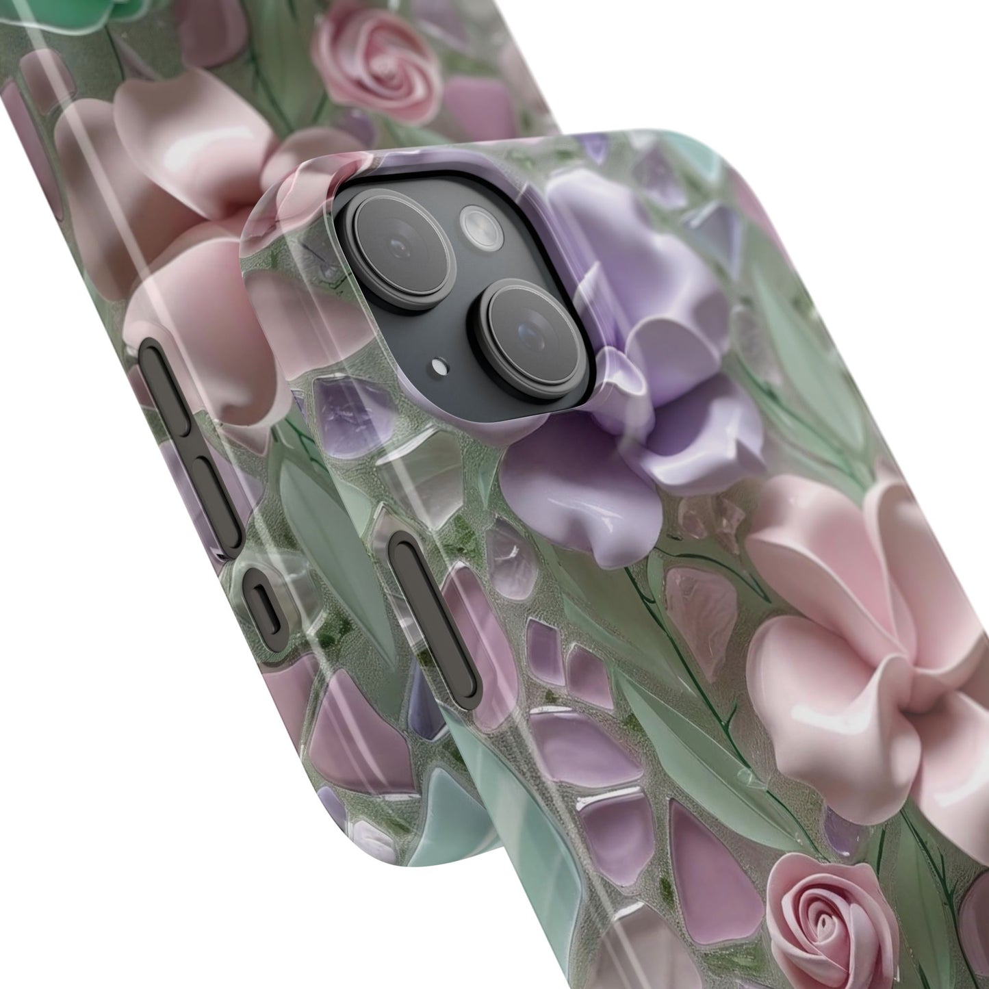 Snap Case Elegante Florale iPhone Handyhülle mit 3D-Effekt