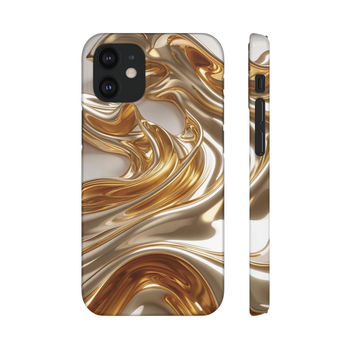 Snap Case iPhone Handyhülle – Gold Dynamic Liquid 3D Effekt