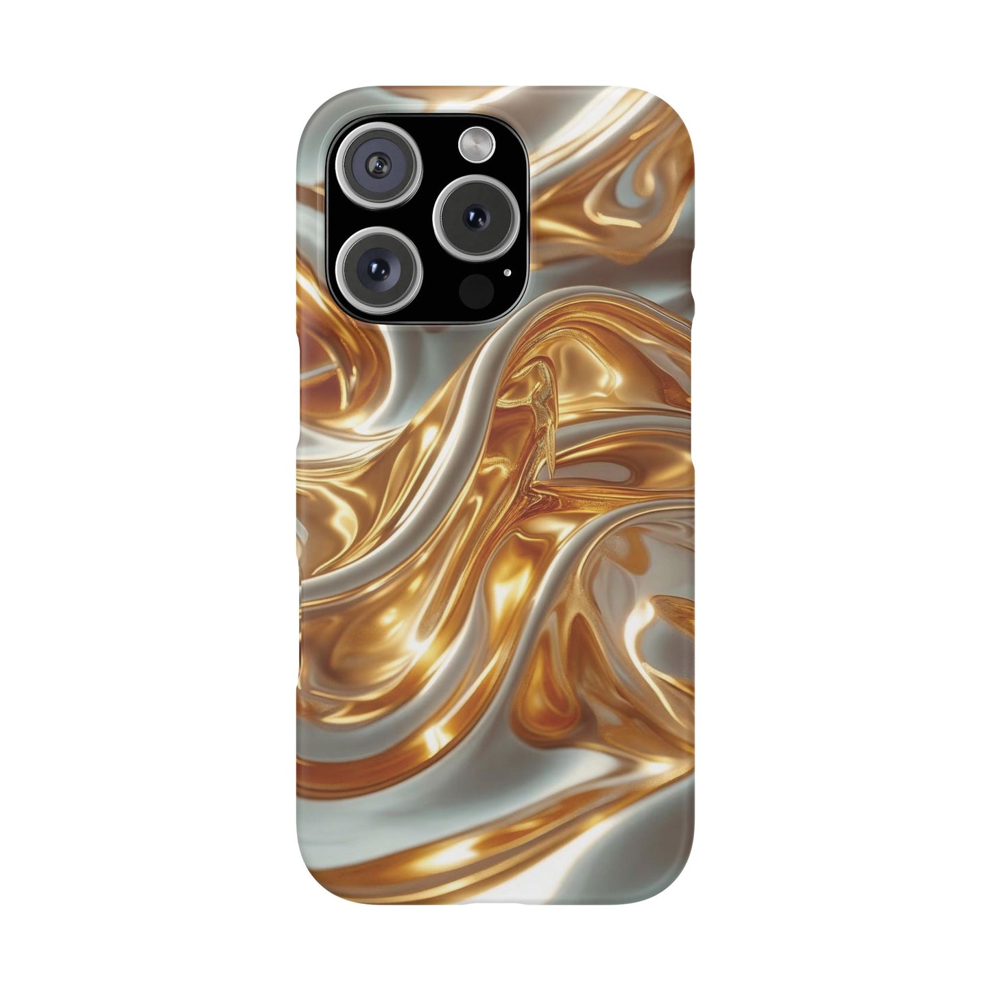 Snap Case iPhone Handyhülle – Gold Dynamic Liquid 3D Effekt