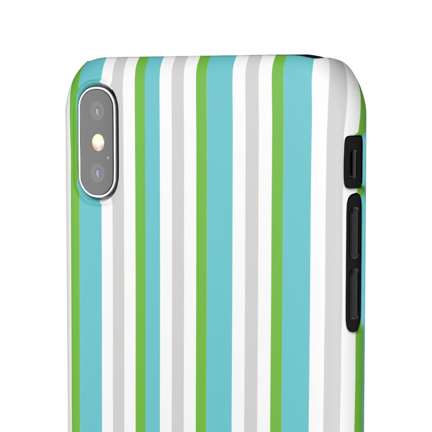 iPhone Snap Case - Modernes Abstraktes Design mit Grünen und Weißen Linien
