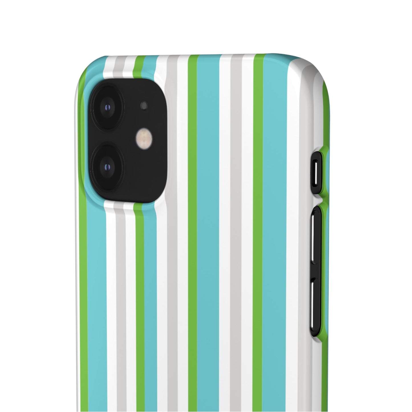 iPhone Snap Case - Modernes Abstraktes Design mit Grünen und Weißen Linien