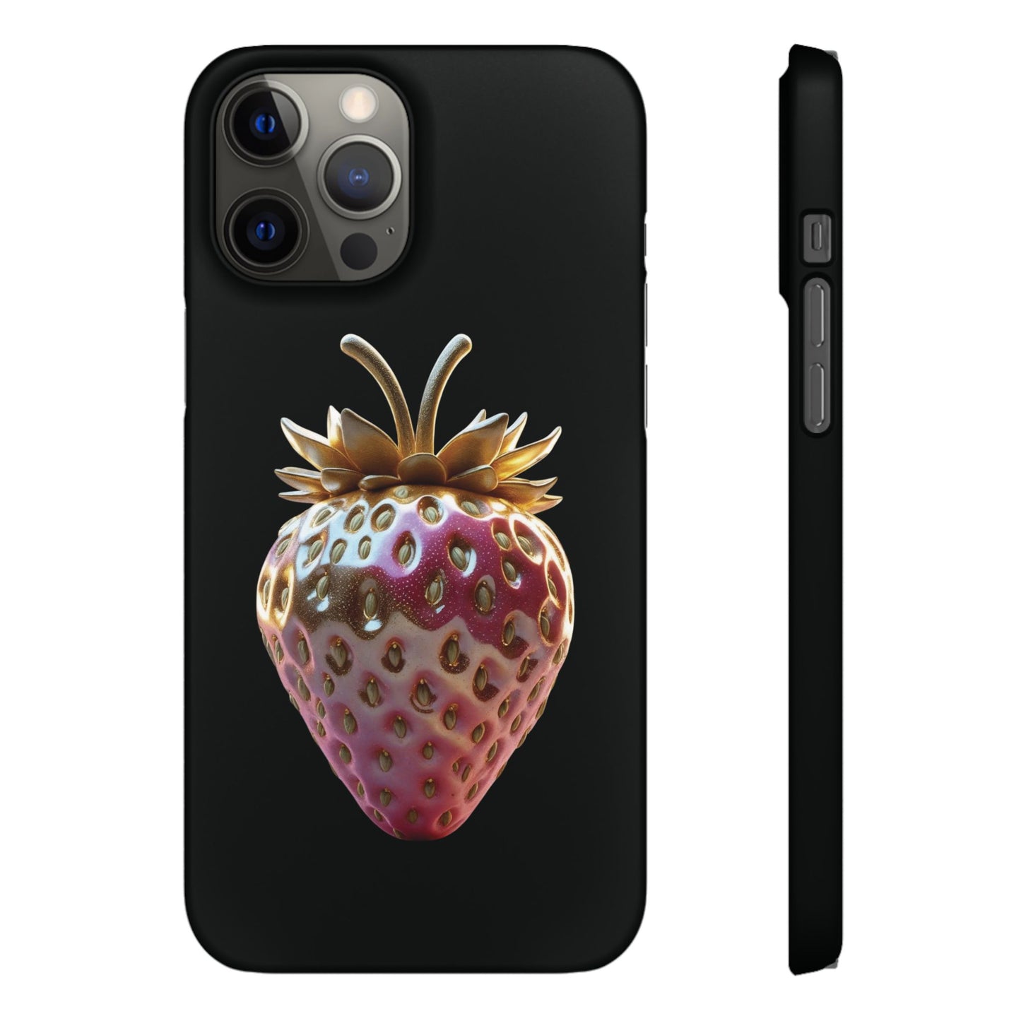 Snap Case iPhone Handyhülle - 3D Effekt Erdbeeren