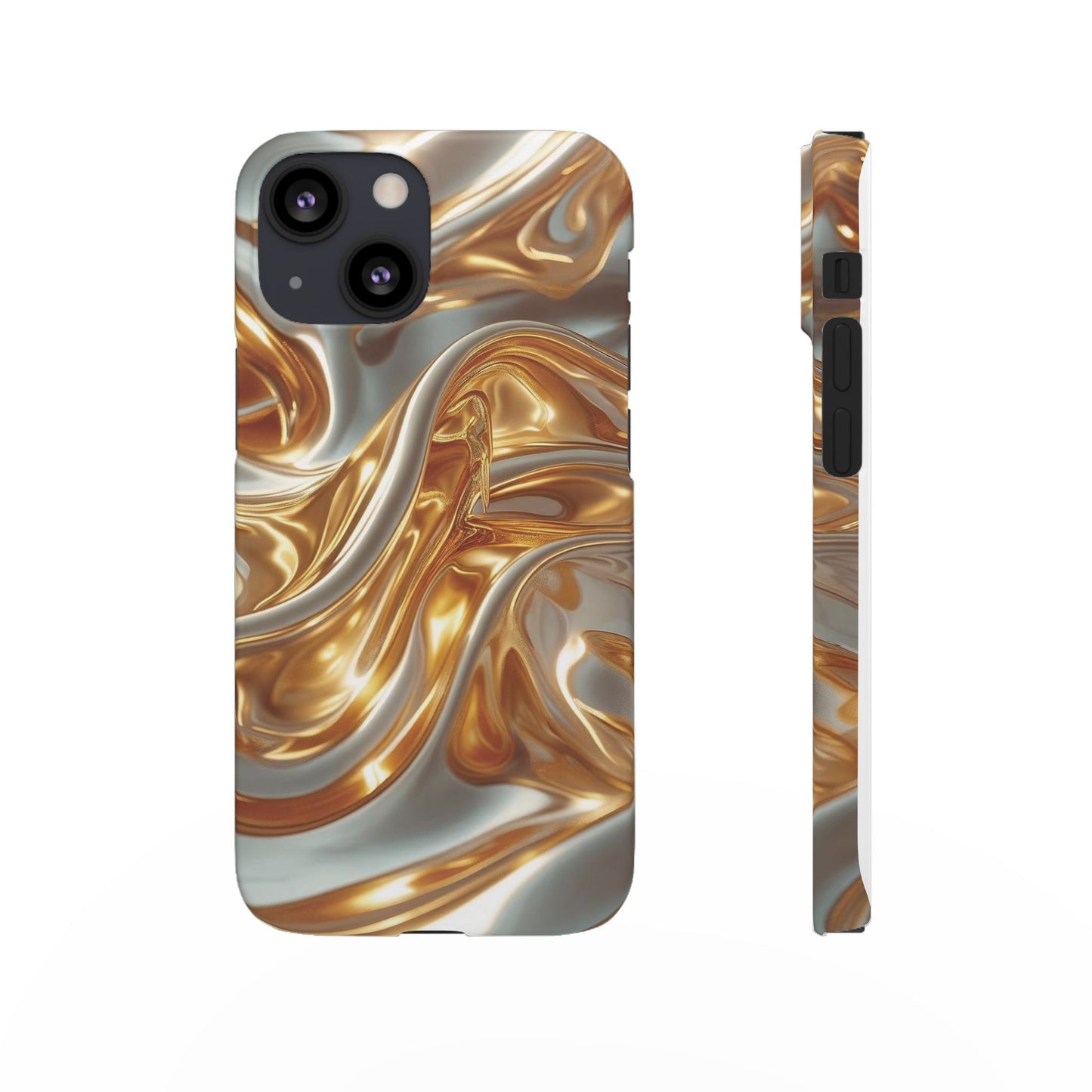 Snap Case iPhone Handyhülle – Gold Dynamic Liquid 3D Effekt