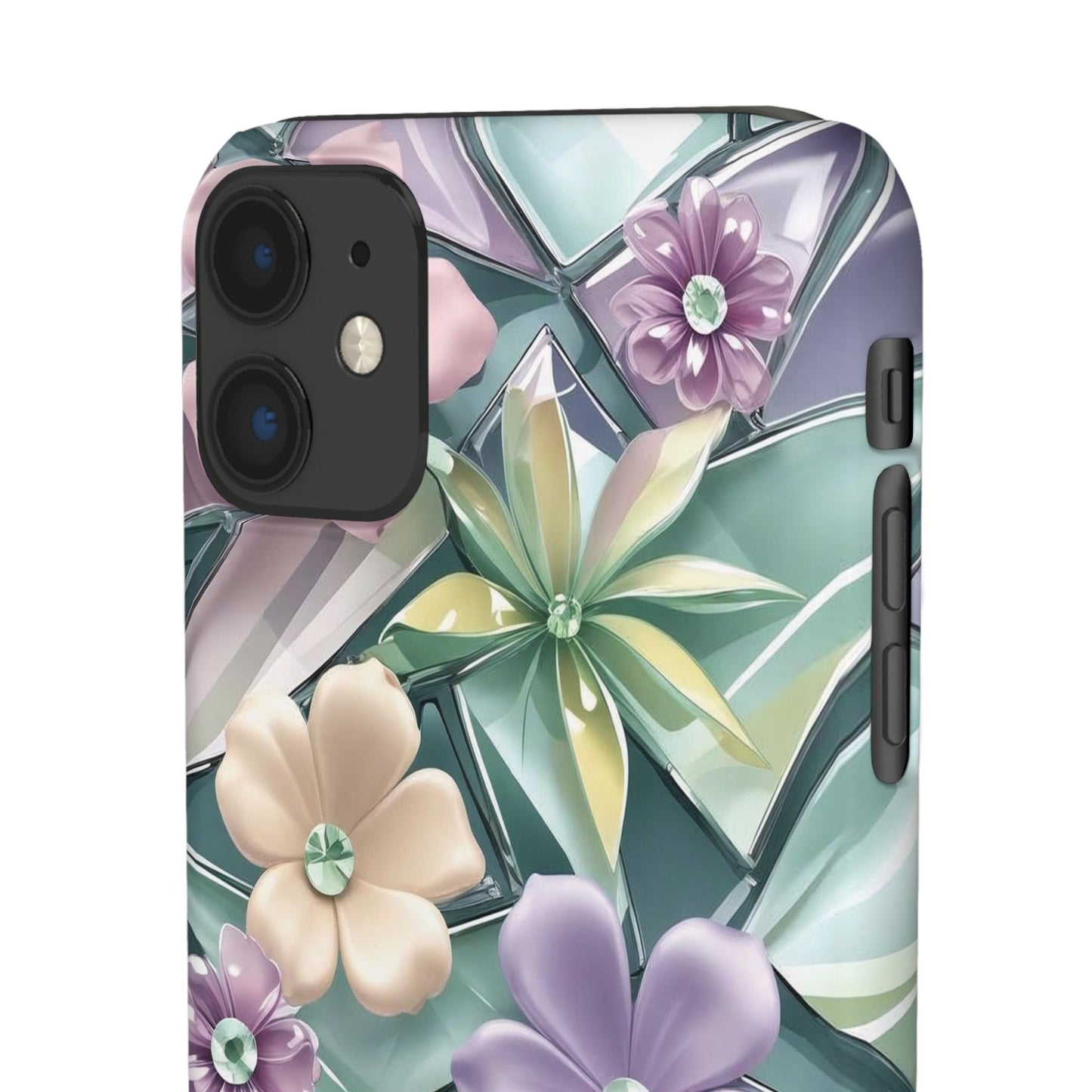 Snap Case Elegante Florale iPhone Handyhülle mit 3D-Effekt