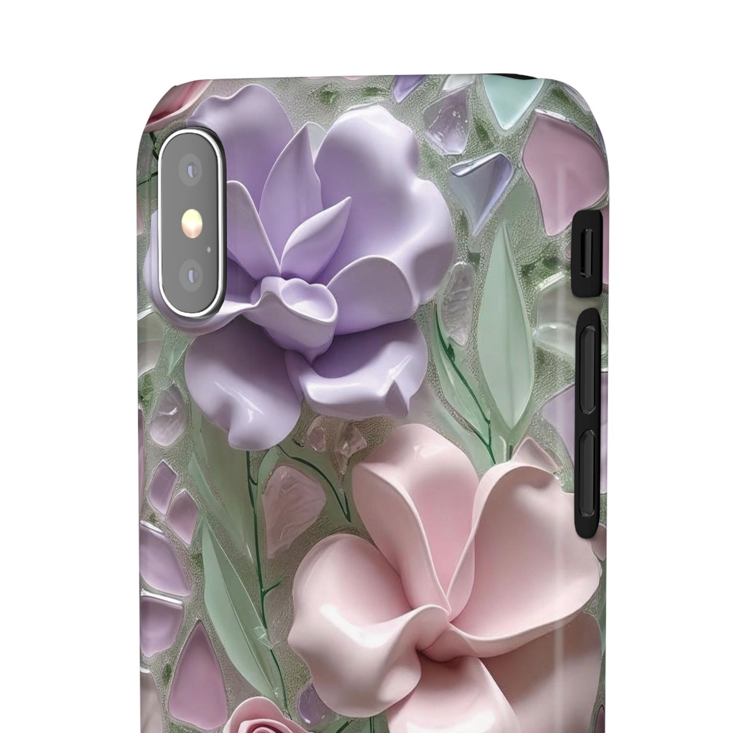 Snap Case Elegante Florale iPhone Handyhülle mit 3D-Effekt
