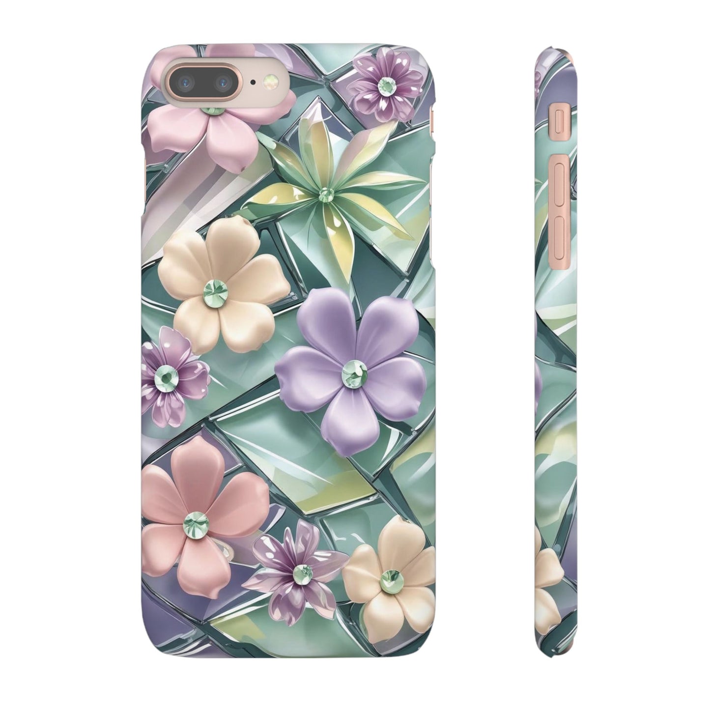 Snap Case Elegante Florale iPhone Handyhülle mit 3D-Effekt