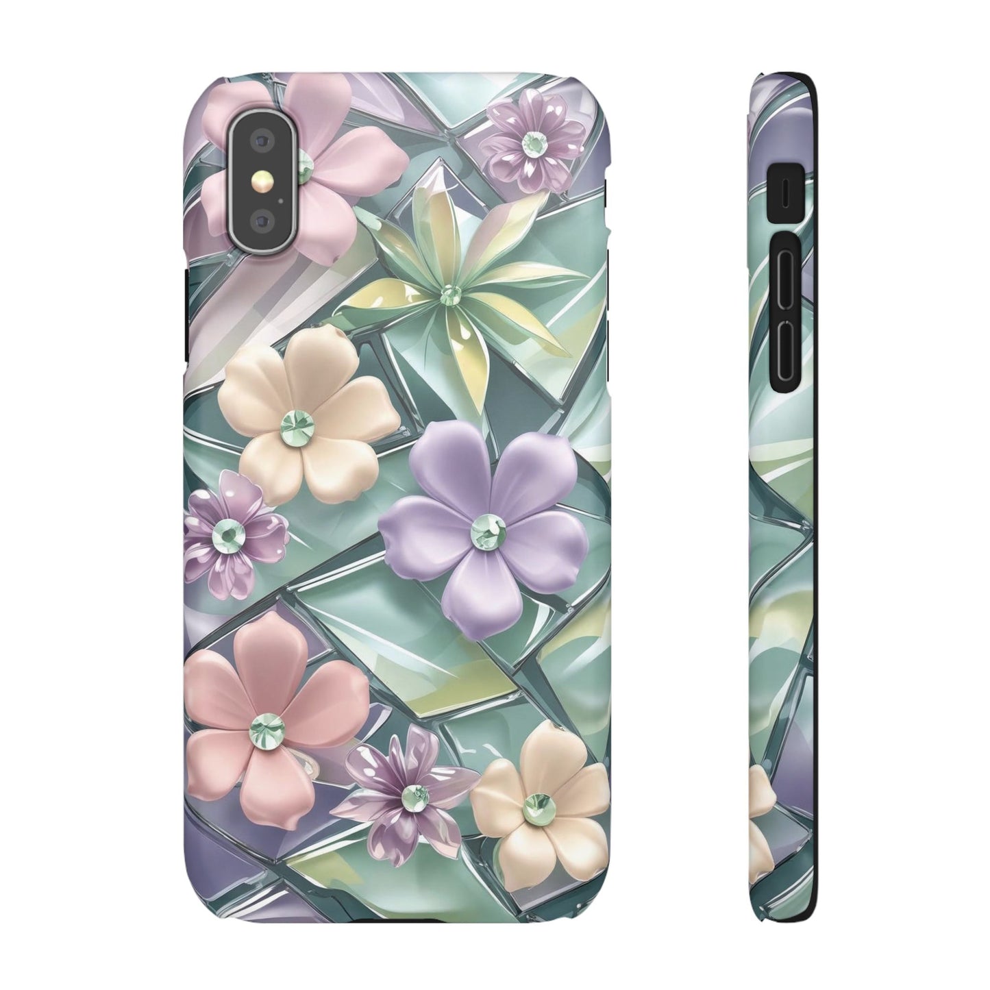 Snap Case Elegante Florale iPhone Handyhülle mit 3D-Effekt