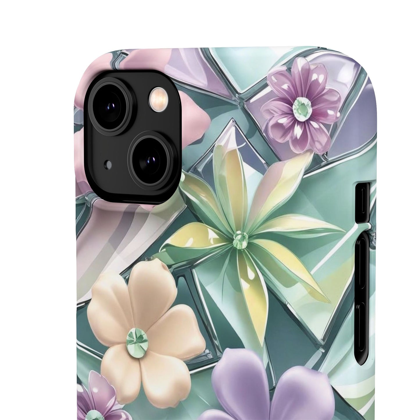 Snap Case Elegante Florale iPhone Handyhülle mit 3D-Effekt