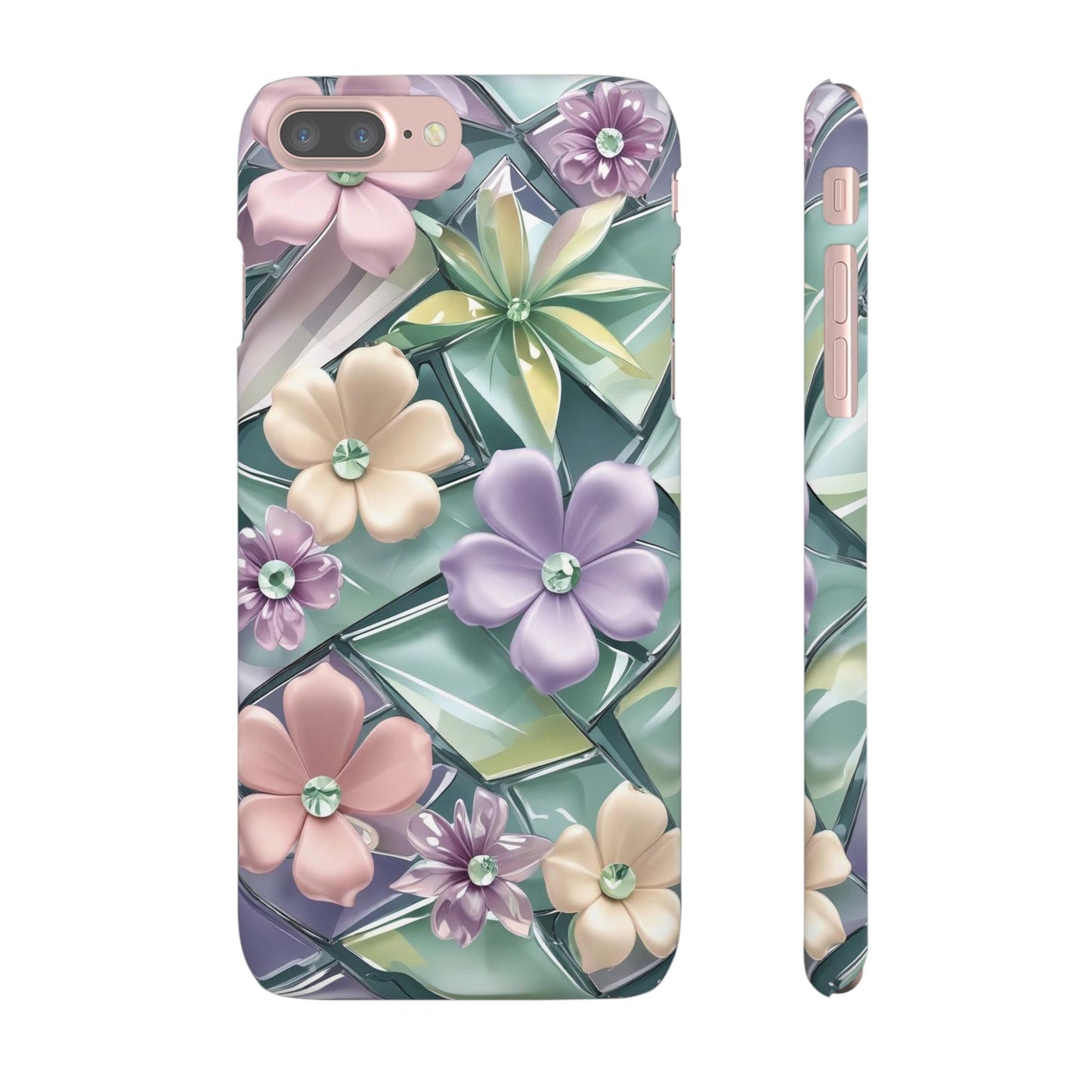 Snap Case Elegante Florale iPhone Handyhülle mit 3D-Effekt