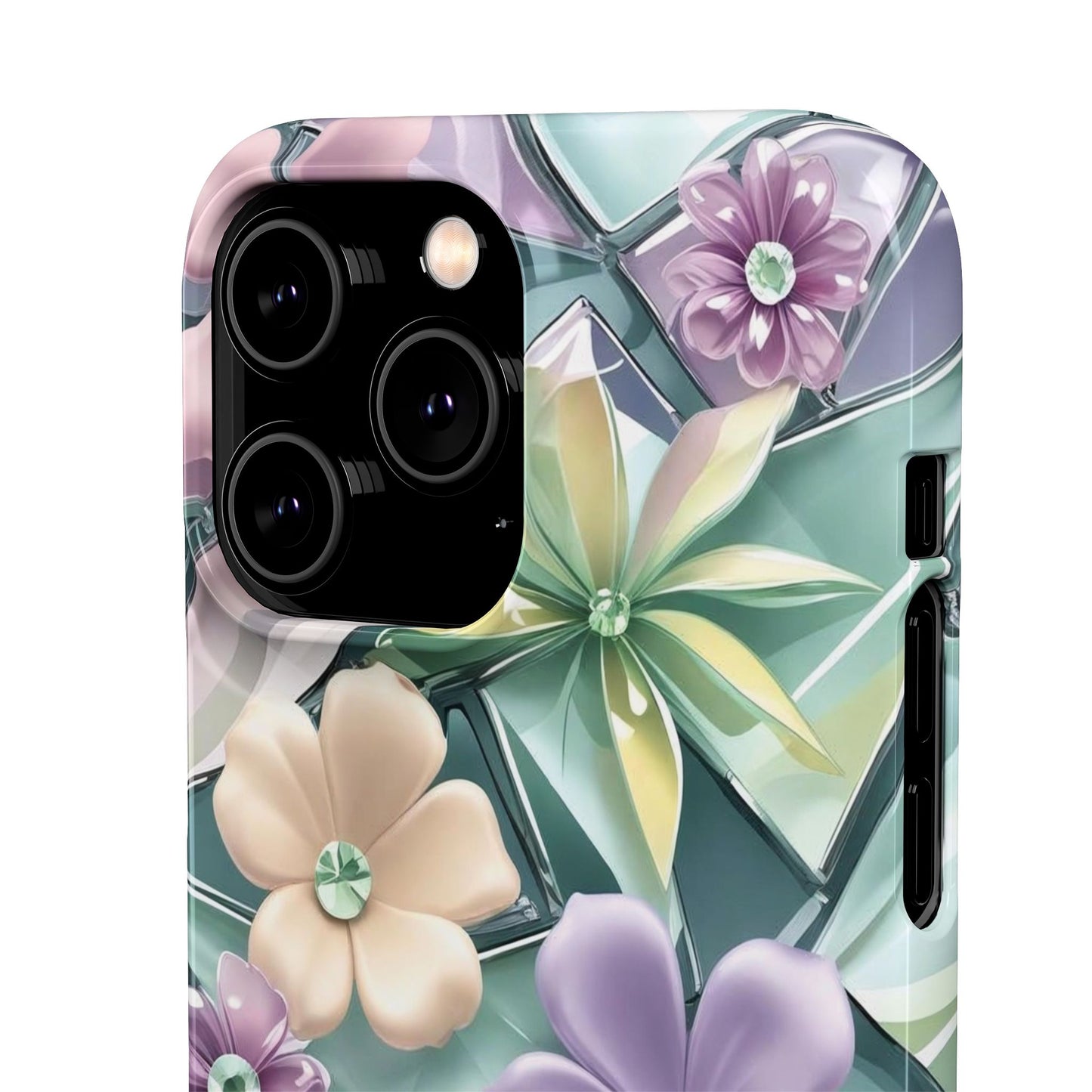 Snap Case Elegante Florale iPhone Handyhülle mit 3D-Effekt