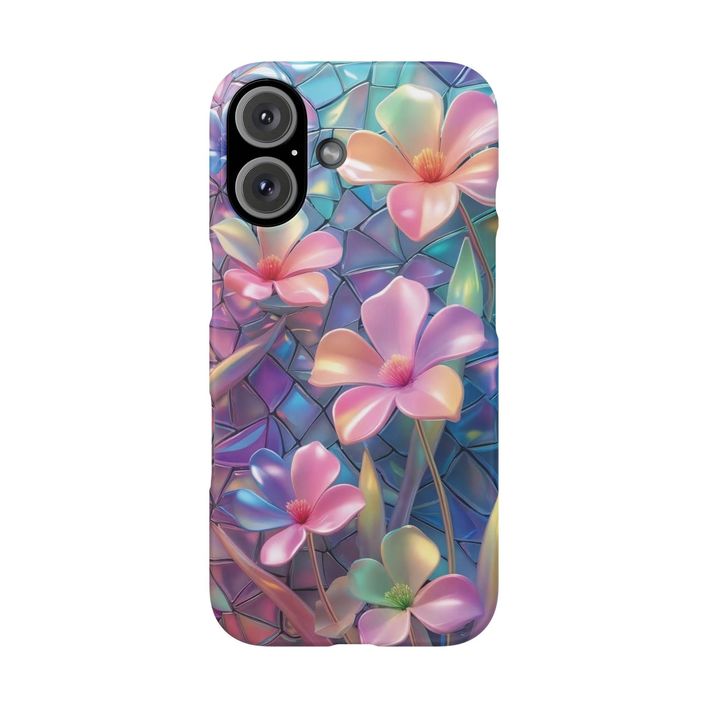 Snap Case Elegante Florale iPhone Handyhülle mit 3D-Effekt