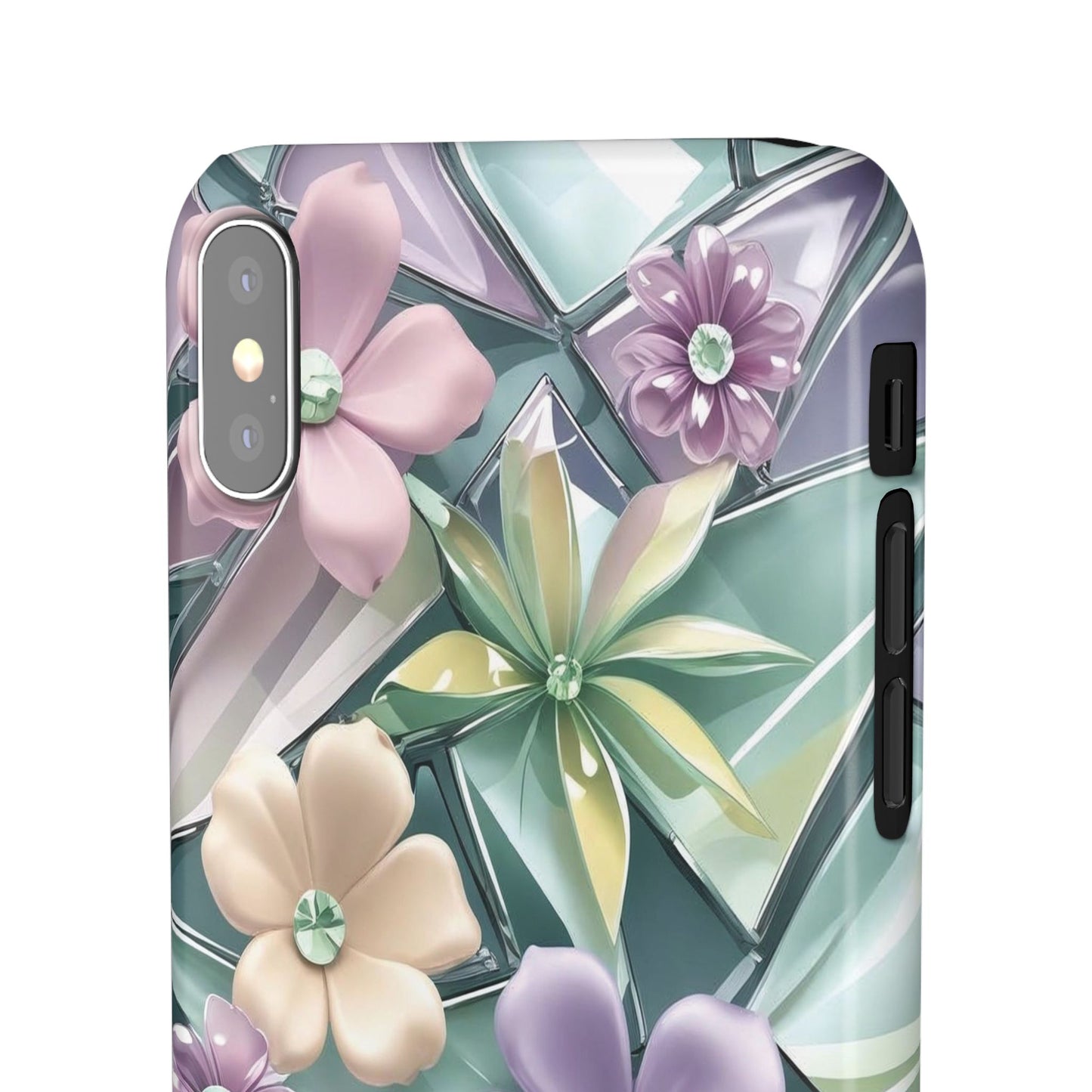 Snap Case Elegante Florale iPhone Handyhülle mit 3D-Effekt