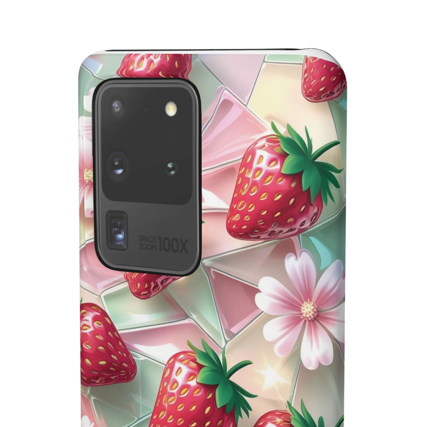 Snap Case Samsung Handyhülle - 3D Effekt Erdbeeren